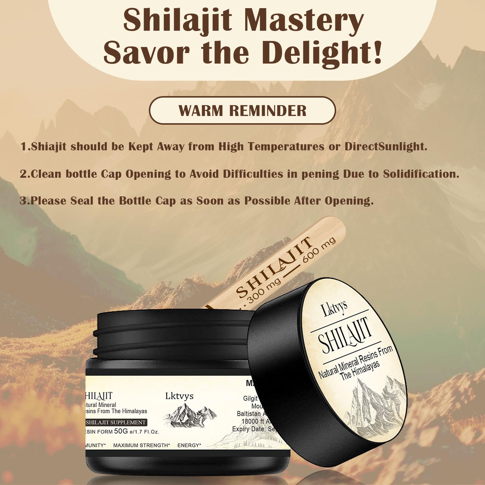 Shilajit Pure Himalayan Organic - Pure Original Shilajit, 50g(Large Volume), Enriched Lktvys uk supplements