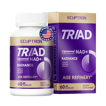 Ecliptron NAD+ Supplement for Women & Men 1800mg - Liposomal NAD Plus with Nicotinamide Riboside & Resveratrol, Anti-Aging | Mitochondrial Health | Radiant Skin - 60 Capsules Ecliptron uk supplements