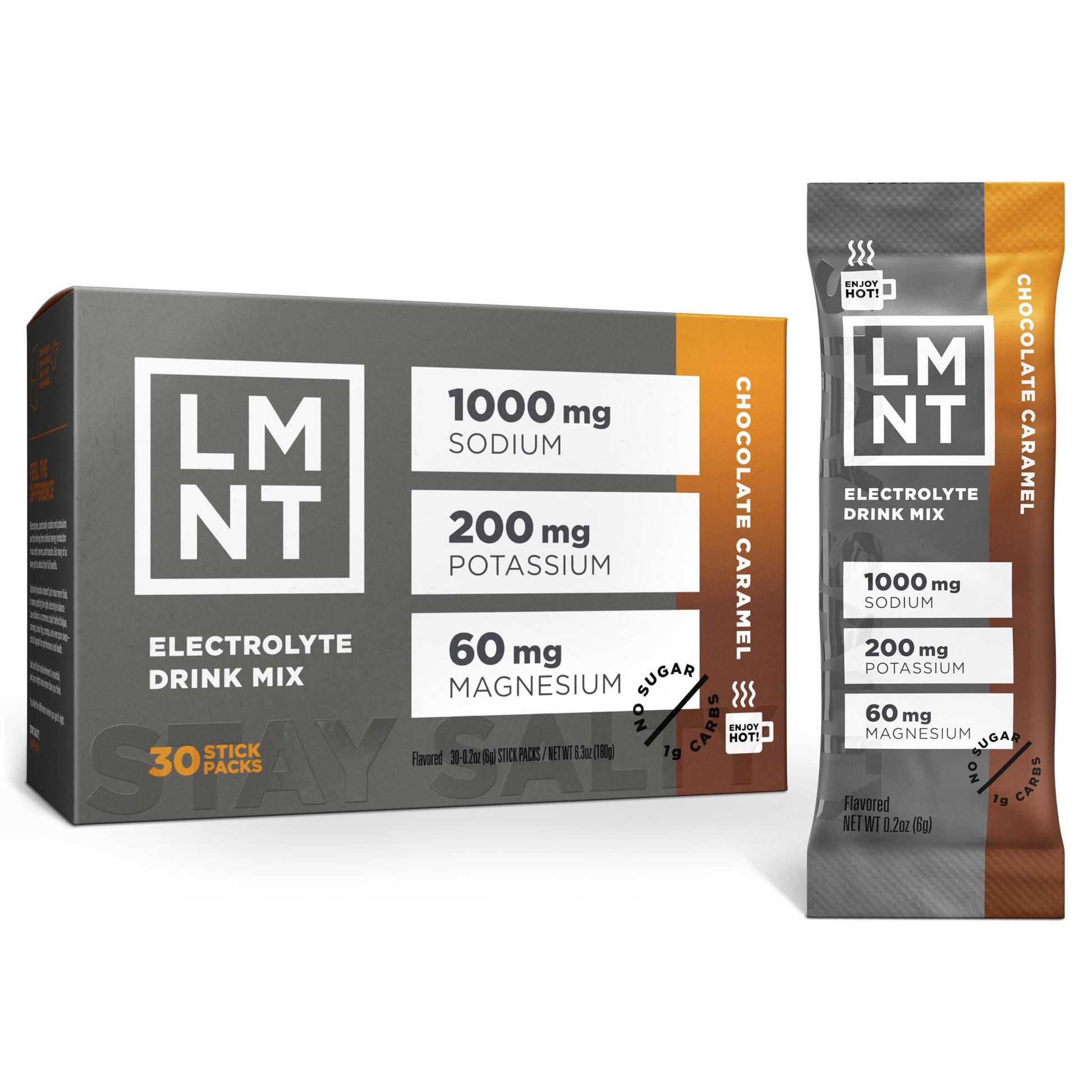 LMNT Zero Sugar Hot Chocolate or Coffee Mixer - Chocolate Caramel Salt | Drink Mix | 30-Count Drink LMNT uk supplements