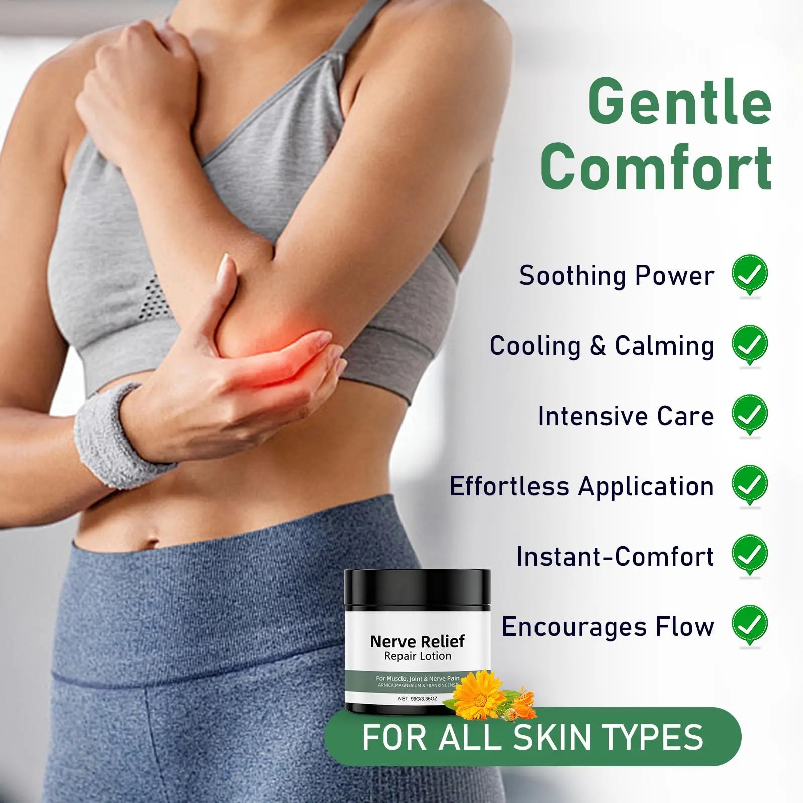 Vincofoo 2PC Nerve Relief Repair Lotion Cream, Neuropathy Lotion with Arnica, Deeply Moisturizes Skin, Keep Soft Smooth, Suitable for Muscle, Lumbar, Neck, Hands and Feet Vincofoo uk supplements