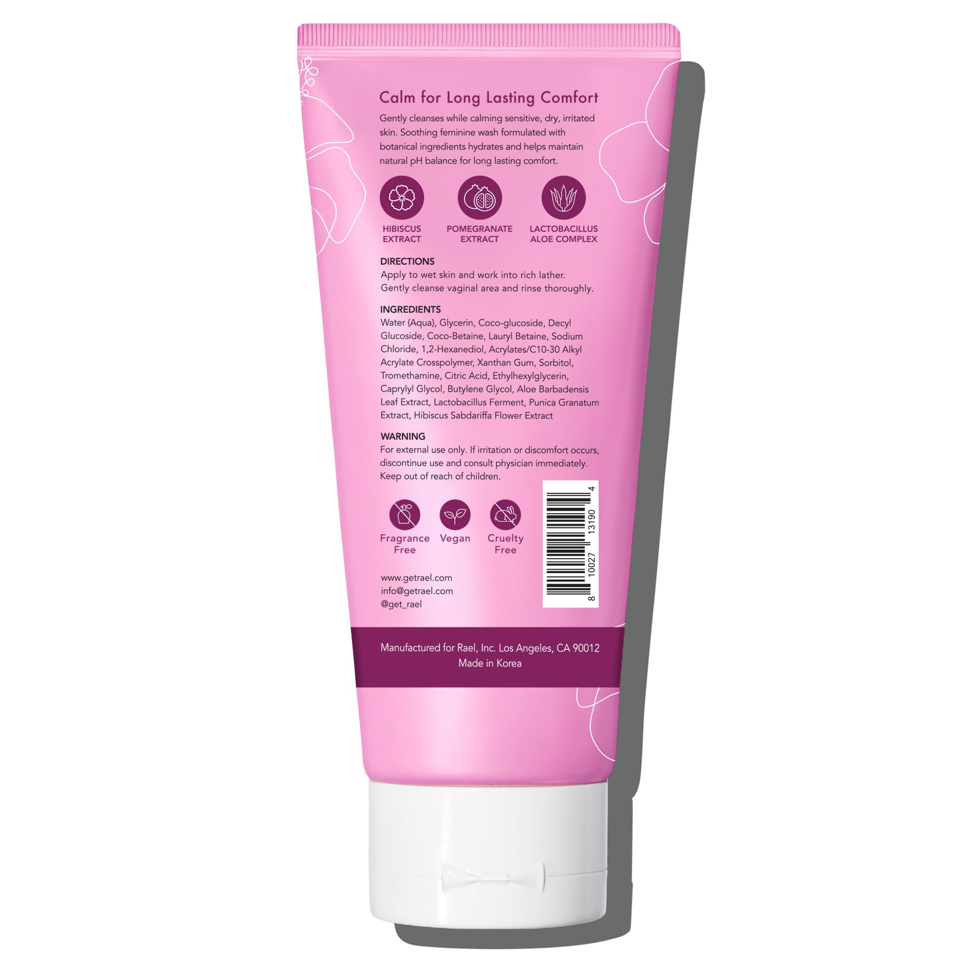 Rael Feminine Wash, Soothing Gel to Foam Wash - pH Balance Feminine Wash for Women, Intimate Wash Rael uk supplements