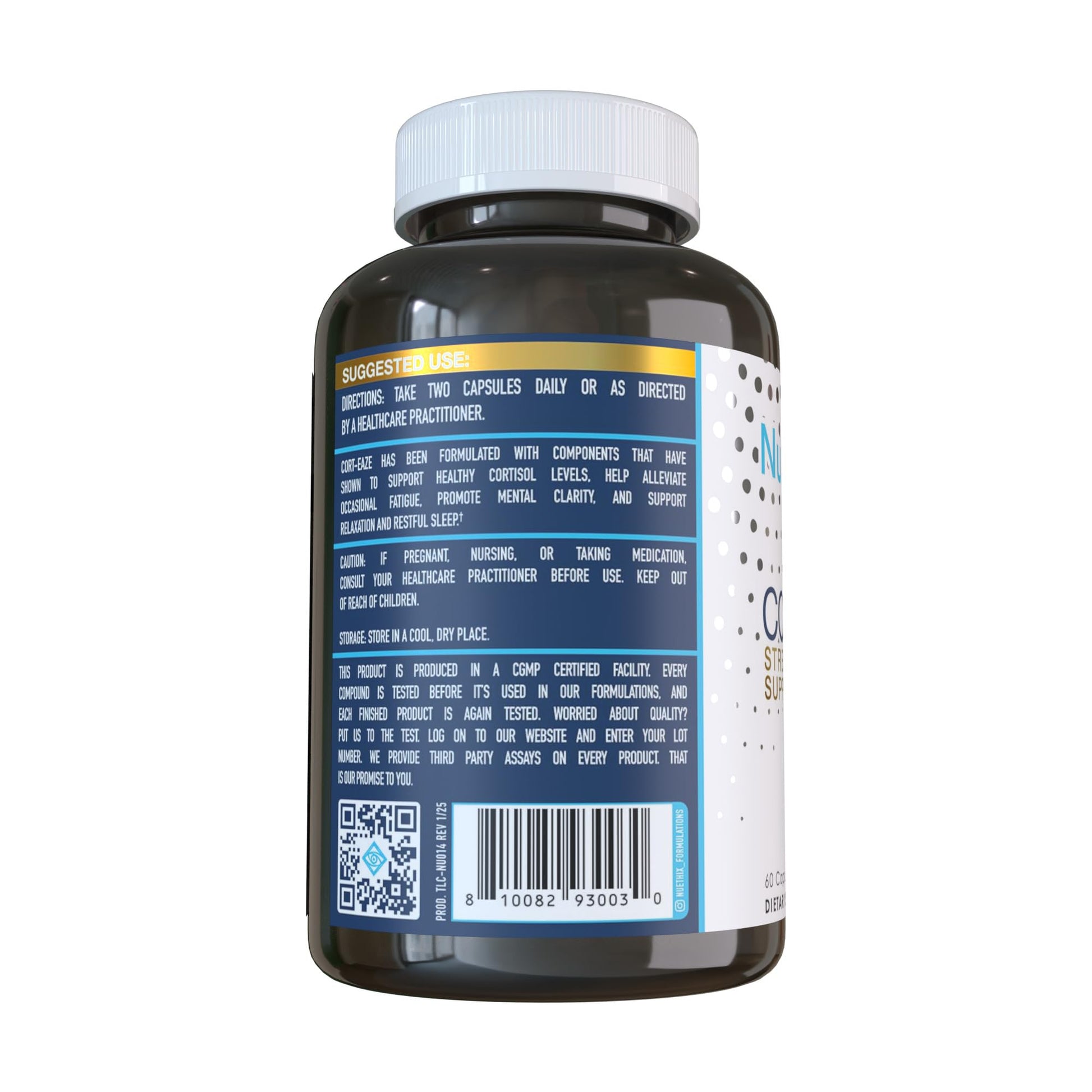 NuEthix Formulations Cort-Eaze - Cortisol Supplement - Health Support Supplement with Ashwagandha, L-Theanine & Rhodiola Rosea - Relaxation and Deep Sleep, 60 Capsules, 30 Servings NuEthix Formulations uk supplements
