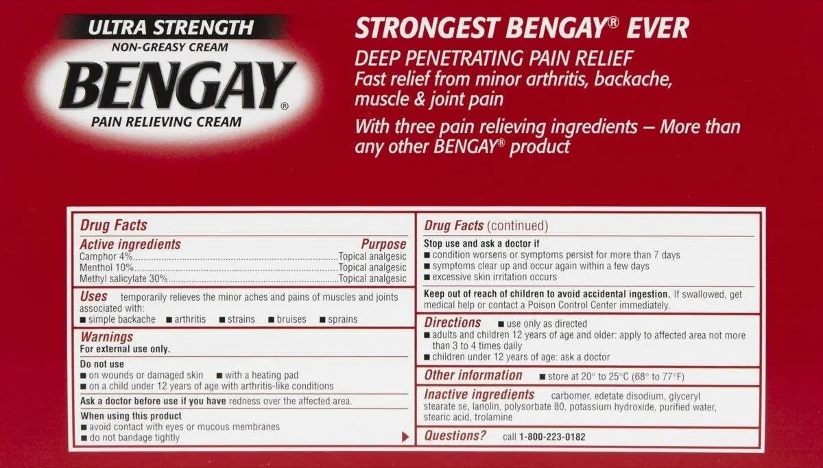 Bengay Ultra Stength Pain Relieving Cream, Non-Greasy-Ultra Strength, 2 pk Bengay uk supplements
