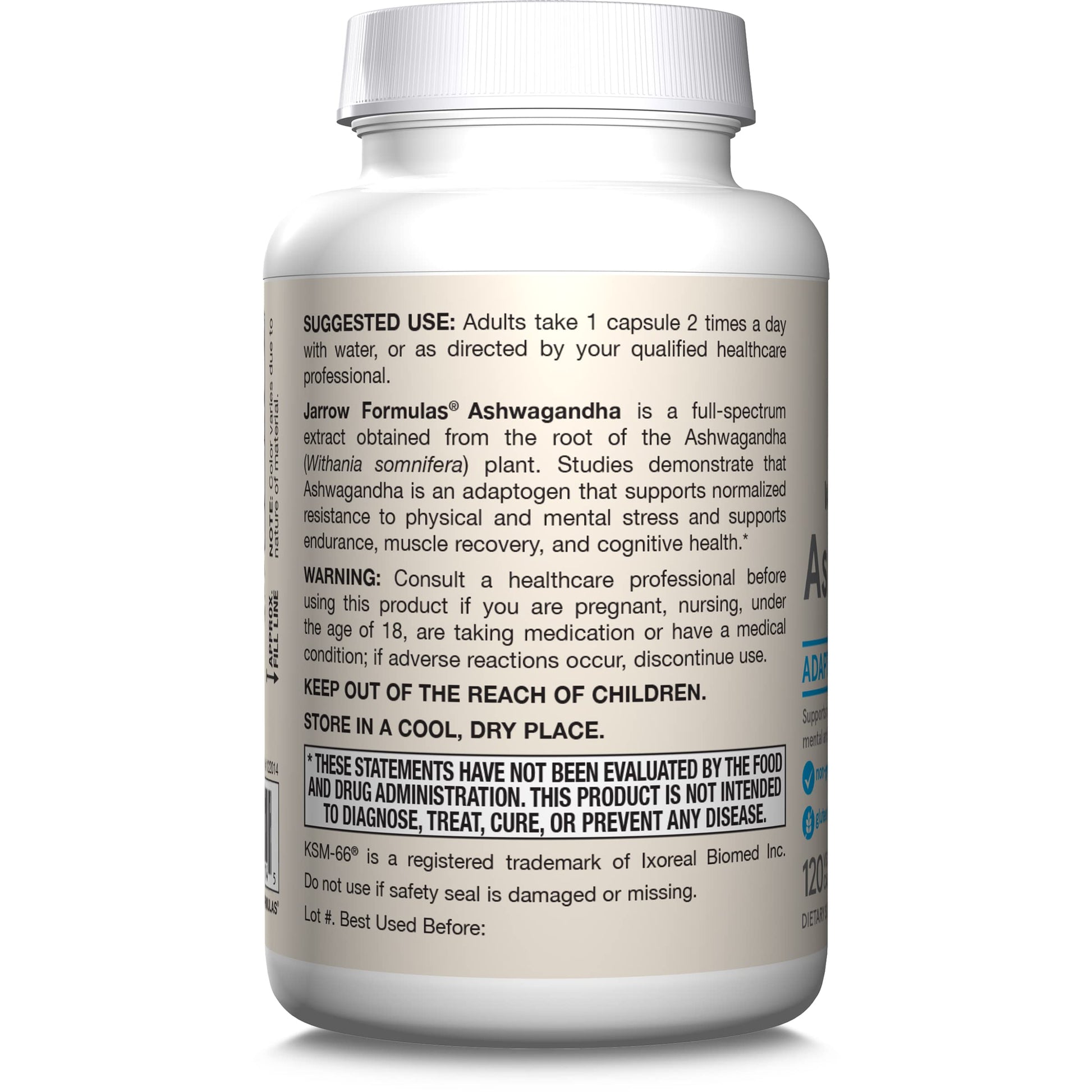 Jarrow Formulas Ashwagandha Capsules, 300 mg Supplement Supports Normalized Resistance to Mental and Physical Stress, 120 Veggie Capsules, 60 Day Supply Jarrow Formulas uk supplements