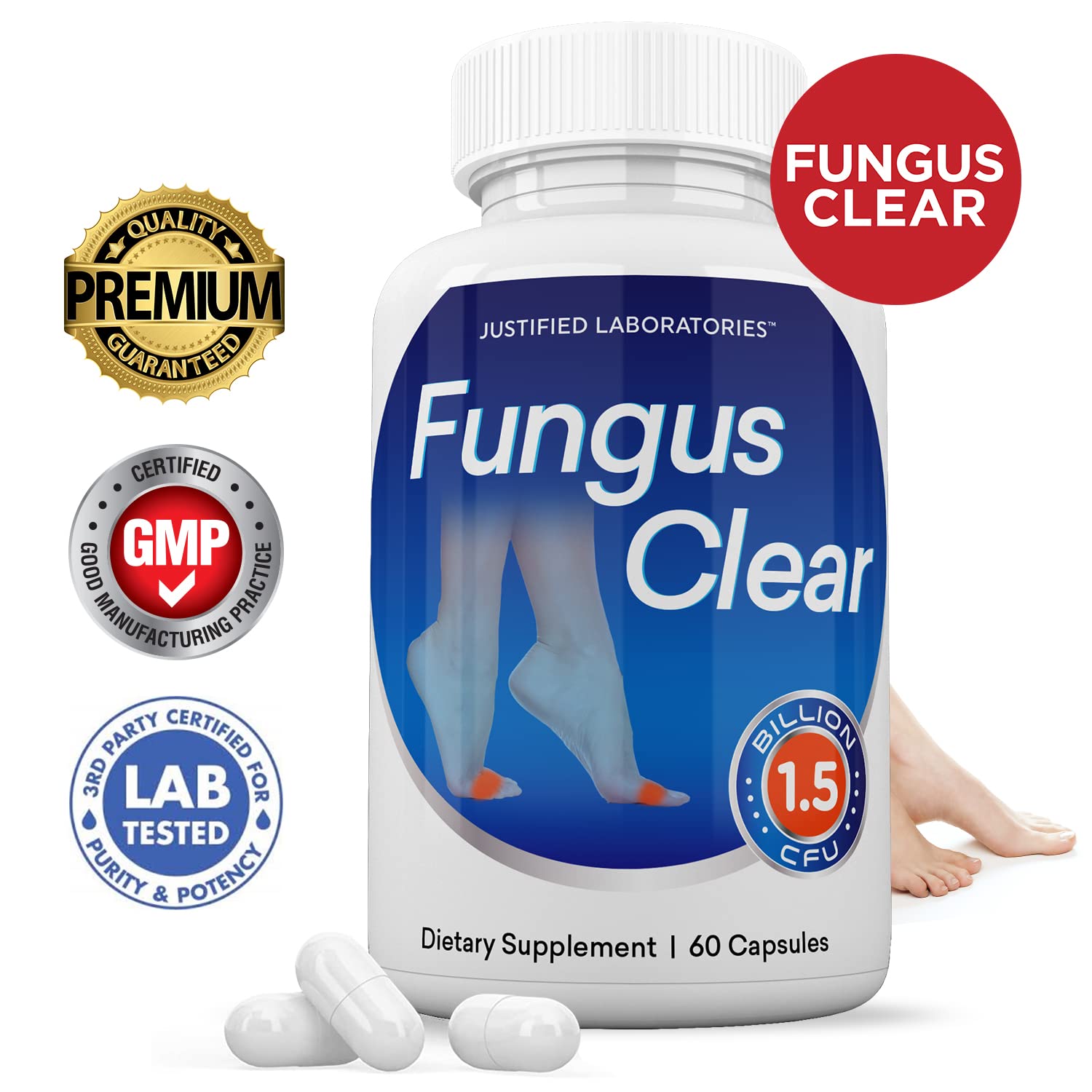 Justified Laboratories (2 Pack) Fungus Clear 1.5 Billion CFU Probiotic Pills 120 Capsules Justified Laboratories uk supplements