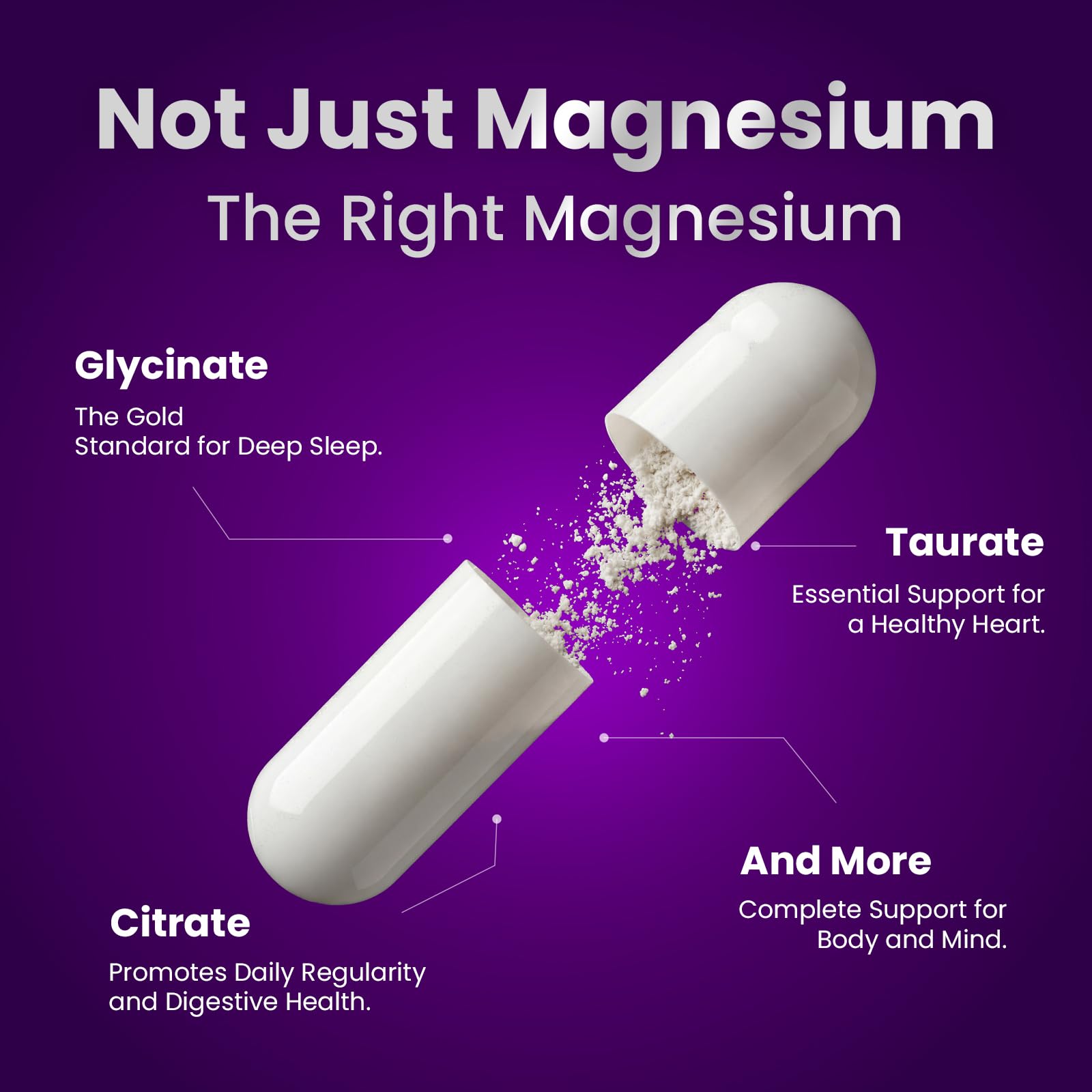 Magnesium Complex, Magnesium Glycinate, Elemental Magnesium Supplement with Taurate, Citrate, Orotate & Aspartate, Supports Muscle Relaxation, Heart Health, Sleep & Energy | Vegan (500mg) VCCVBB uk supplements