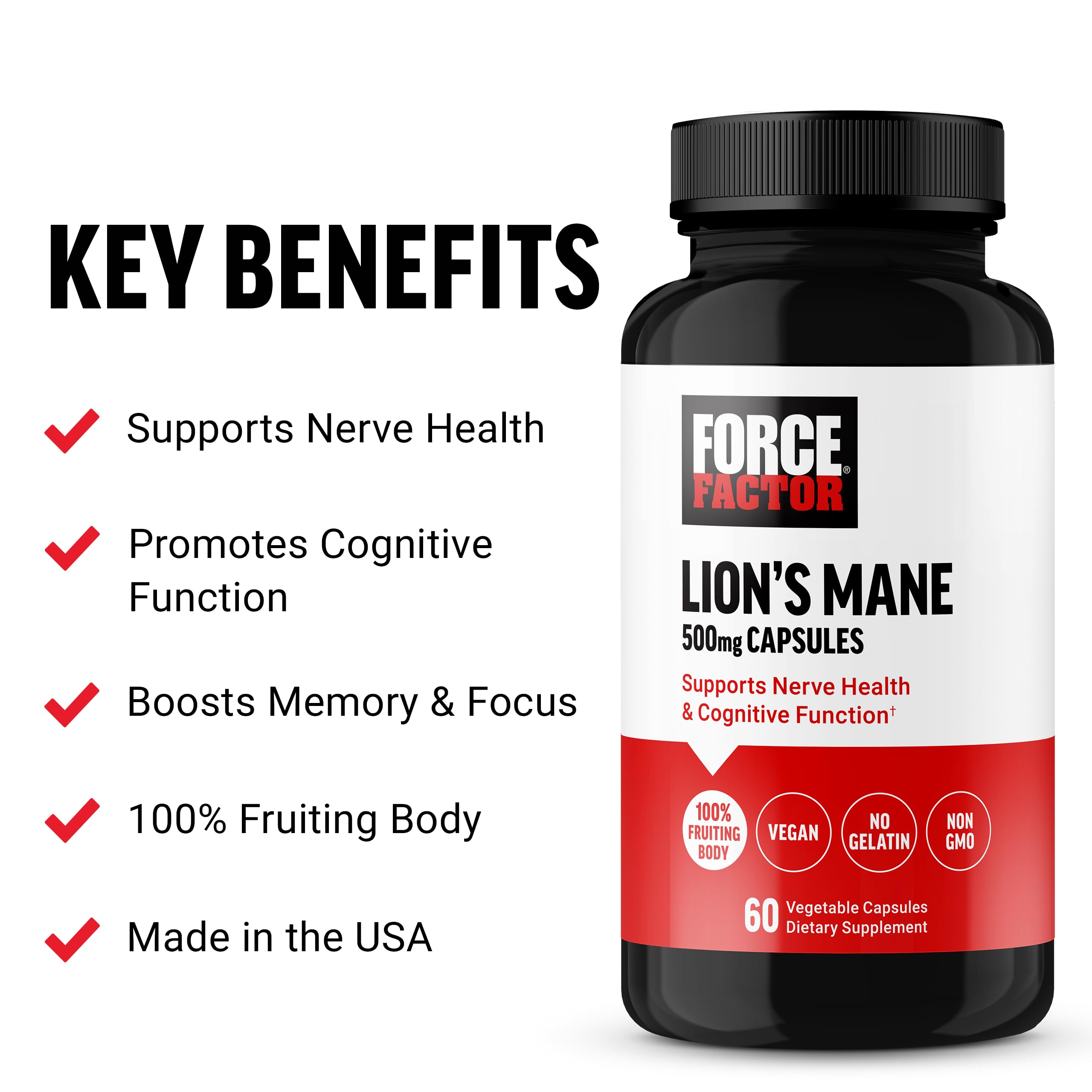Force Factor Lion’s Mane Supplement Capsules, Memory & Focus Supplement Force Factor uk supplements