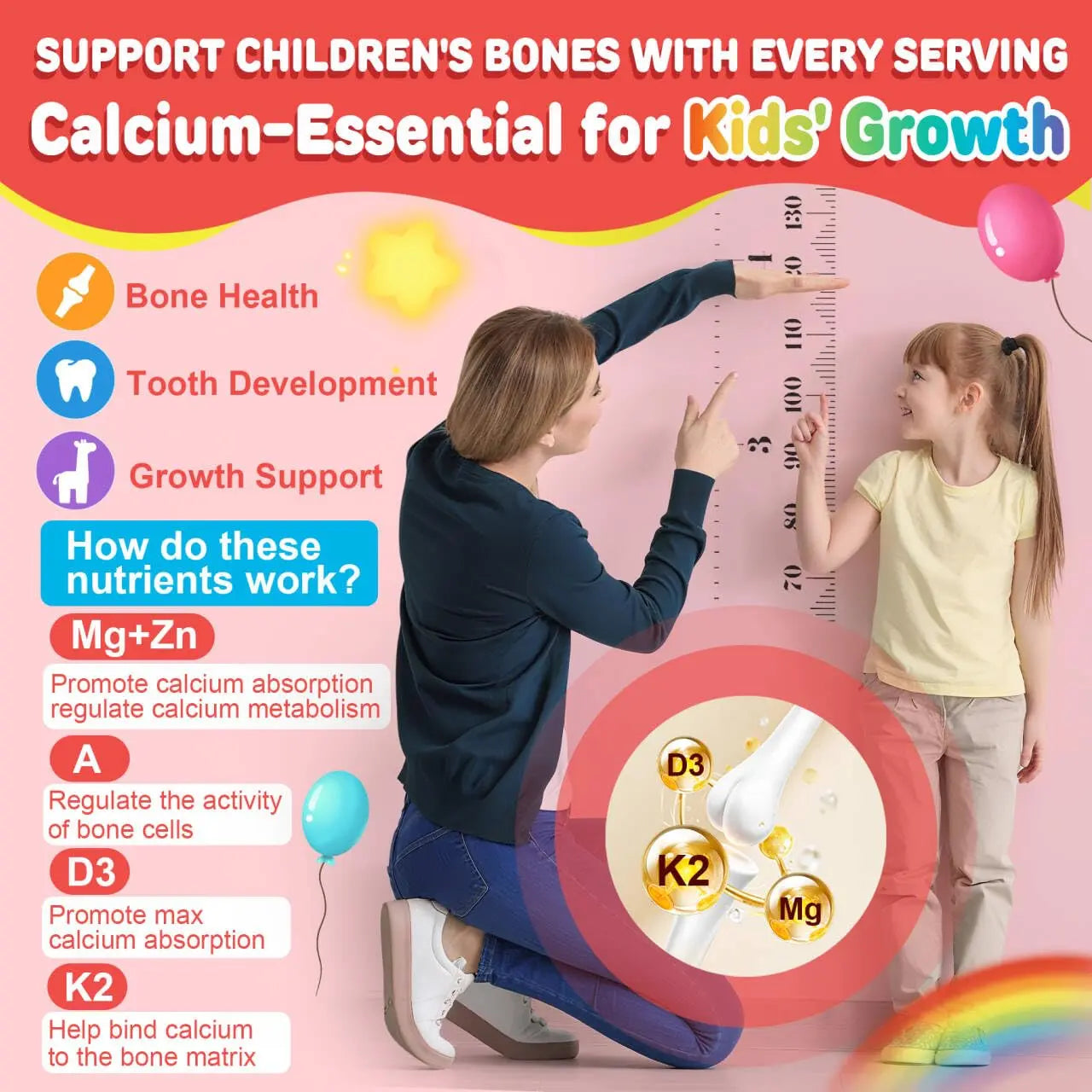 Kids Multivitamin Gummies + Calcium, Probiotics, Vitamin D3, C, Methylated B12 & Methylfolate, B6, A, K2, E, Zinc NEVISS uk supplements