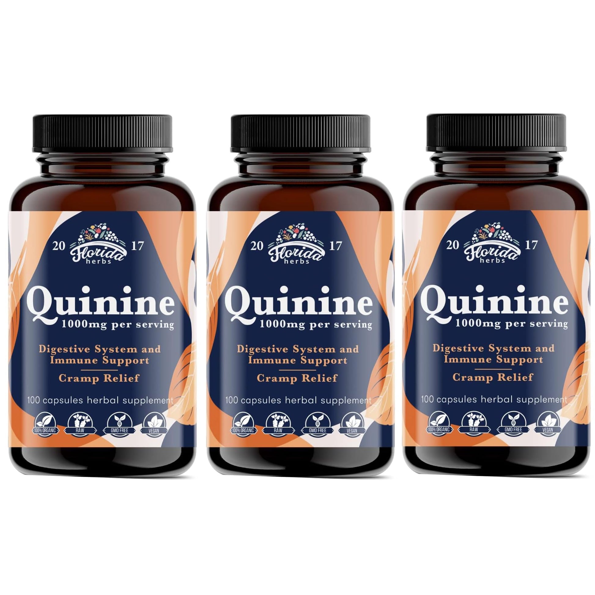 Leg Cramps Support Organic Pills - 1000 mg - Quinine Tablets for Cramp Defense FLORIDA HERBS uk supplements