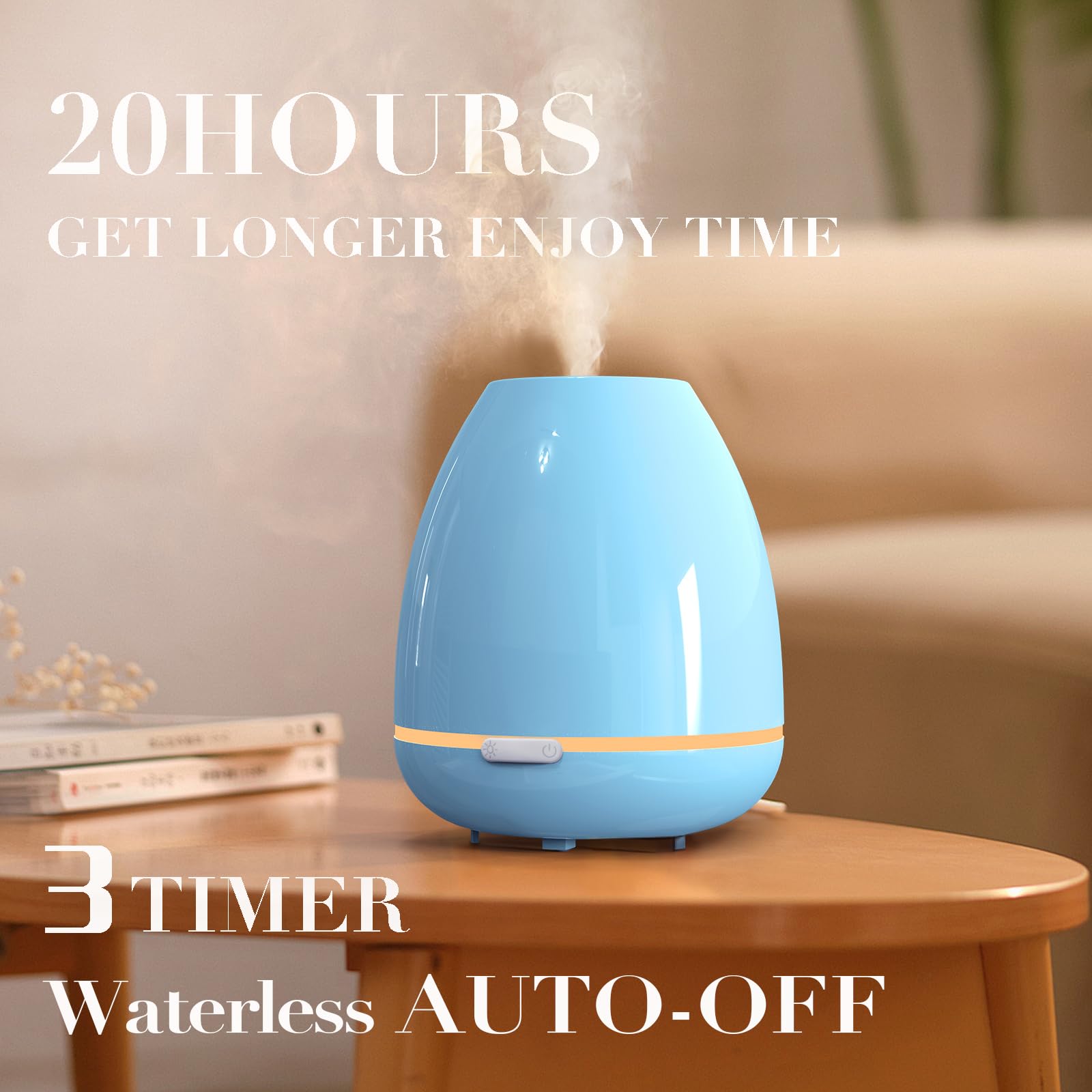 Essential Oil Diffuser for Bedroom Small Humidifier for Home Cool Mist Scent Diffuser 300ml 20 Hours Fashome uk supplements