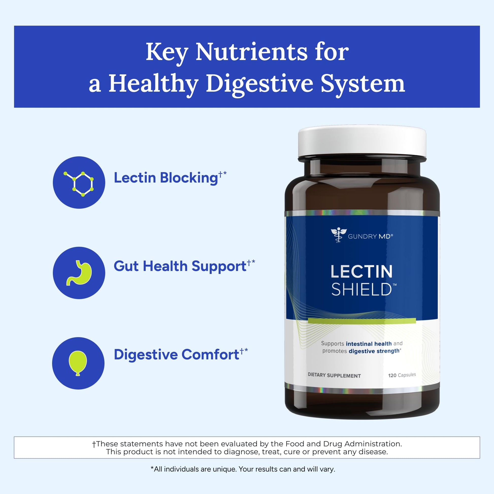 Gundry MD® Lectin Shield, Gut Health and Digestion Supplement, Helps Block Potentially Harmful Lectins, Supports Digestive Comfort, and Intestinal Health, 30 Day Supply Gundry MD uk supplements