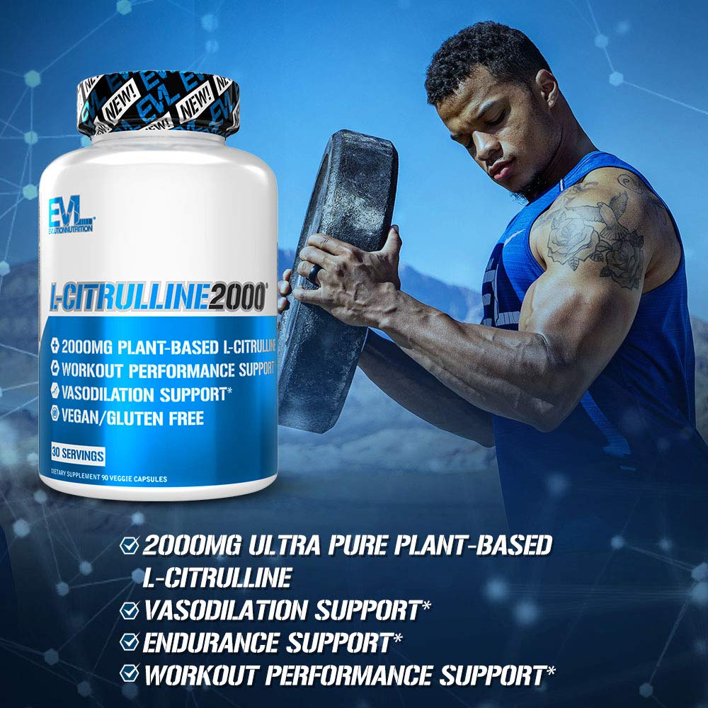 Evlution L-Citrulline2000 Nitric Oxide Supplement for Men Nutrition High Strength L Citrullin Evlution uk supplements