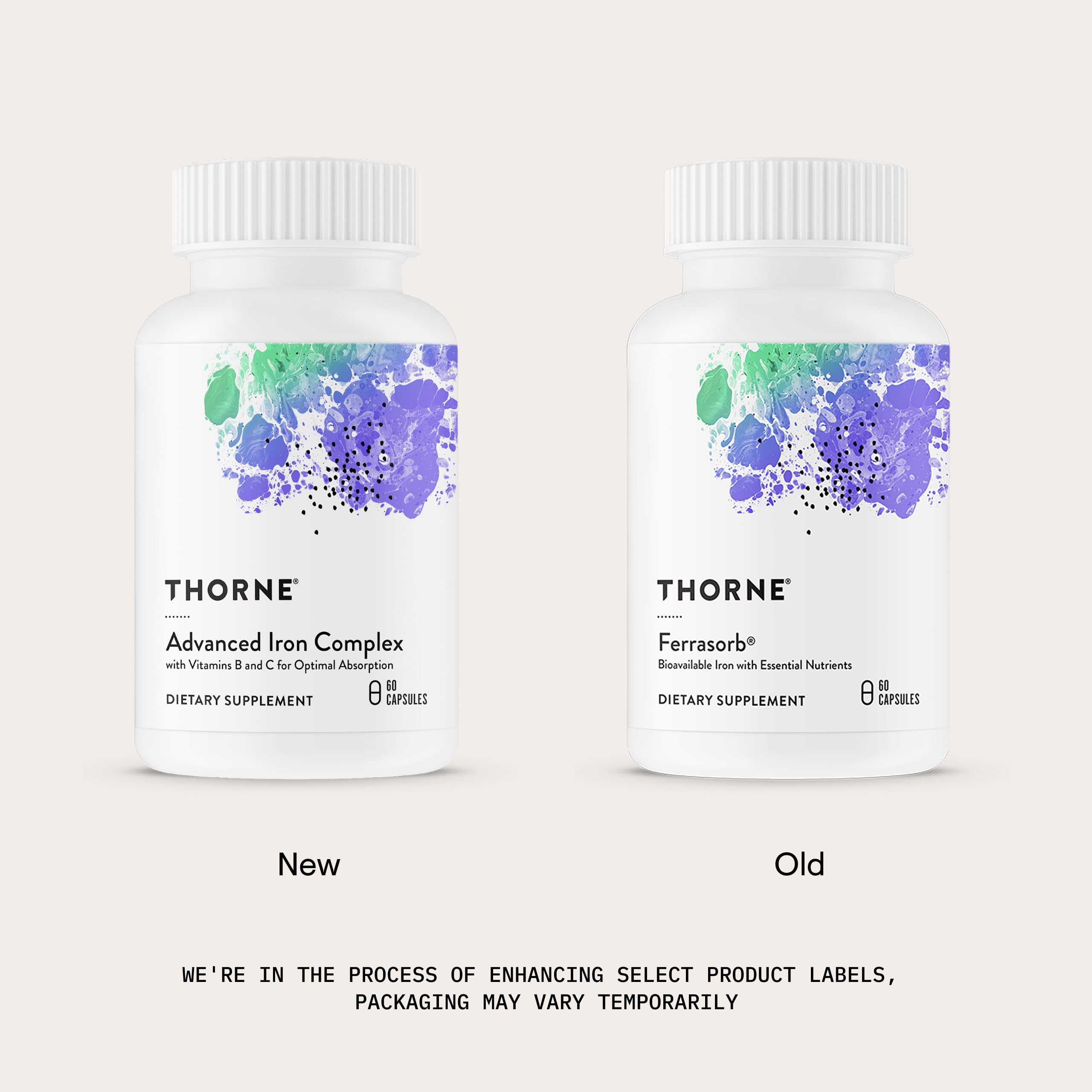 THORNE - Advanced Iron Complex (Formerly Ferrasorb) - Complete Blood Support Formula* - Elemental Iron, Folate, B and C Vitamins for Optimal Absorption - Gluten, Dairy & Soy-Free - 60 Servings THORNE uk supplements