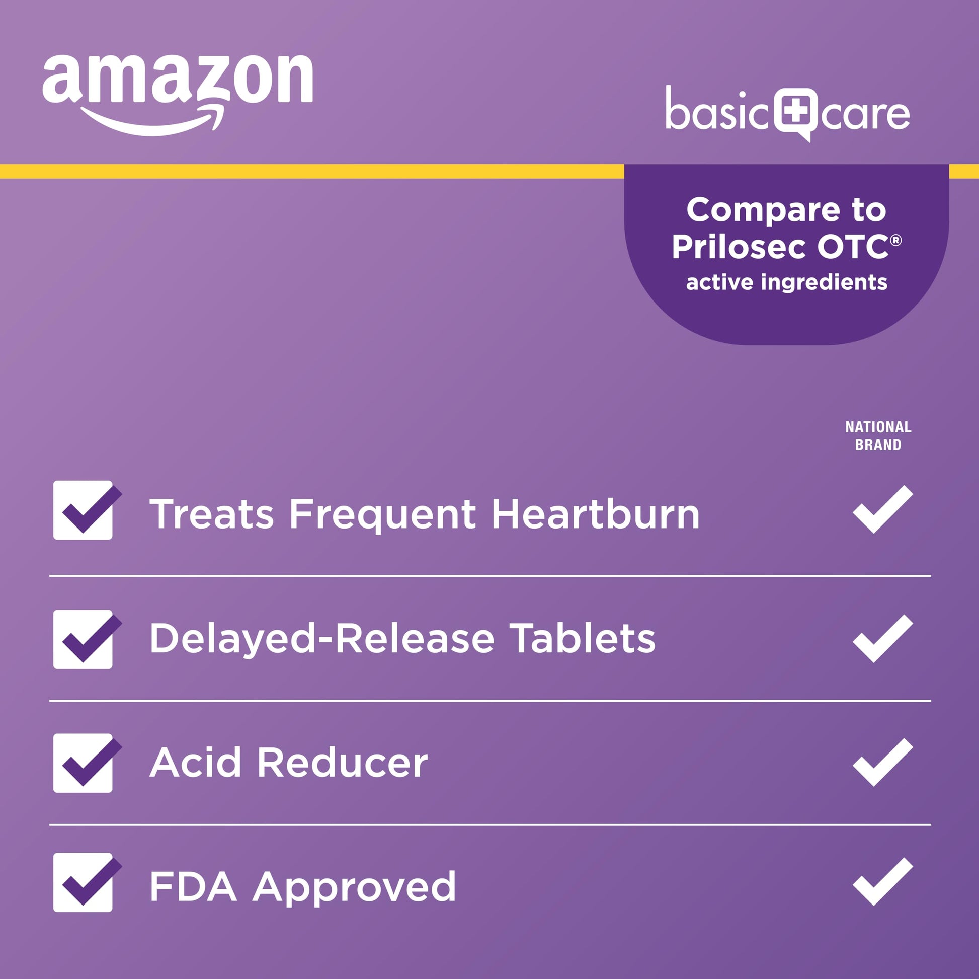 Amazon Basic Care Omeprazole Delayed Release Tablets 20 mg, Acid Reducer, treats frequent heartburn,, Cream, Regular, 42 Count (Pack of 1), 42 Count, Amazon Basic Care uk supplements