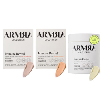 ARMRA Colostrum™ Premium Powder, Grass Fed, Gut Health Bloating Immunity Skin & Hair, Contains 400+ Bioactive Nutrients (Blood Orange, Vine Watermelon, Unflavored Bundle | 180 Servings) ARMRA uk supplements
