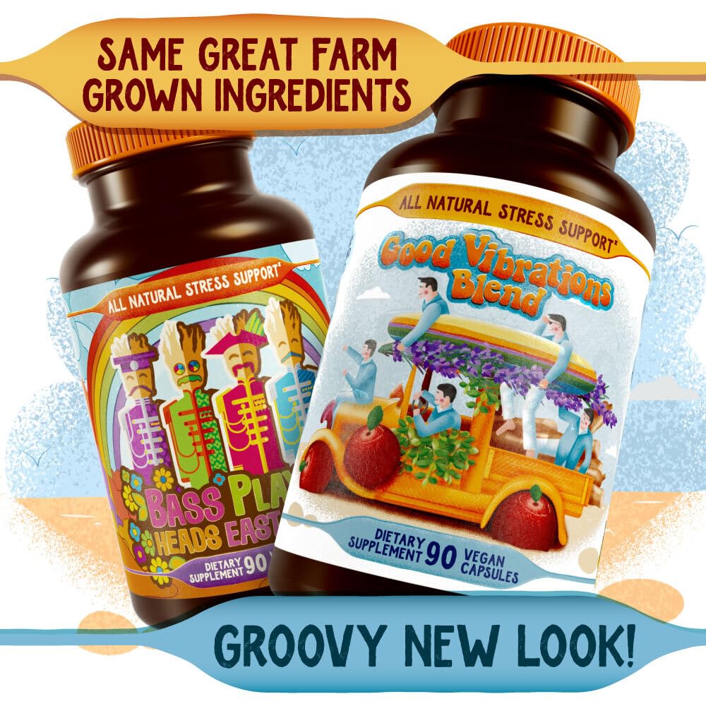Hippie Farms Stress, Mood, Energy Support - Ashwagandha Root, Lion's Mane & More - Good Vibrations Blend Hippie Farms uk supplements