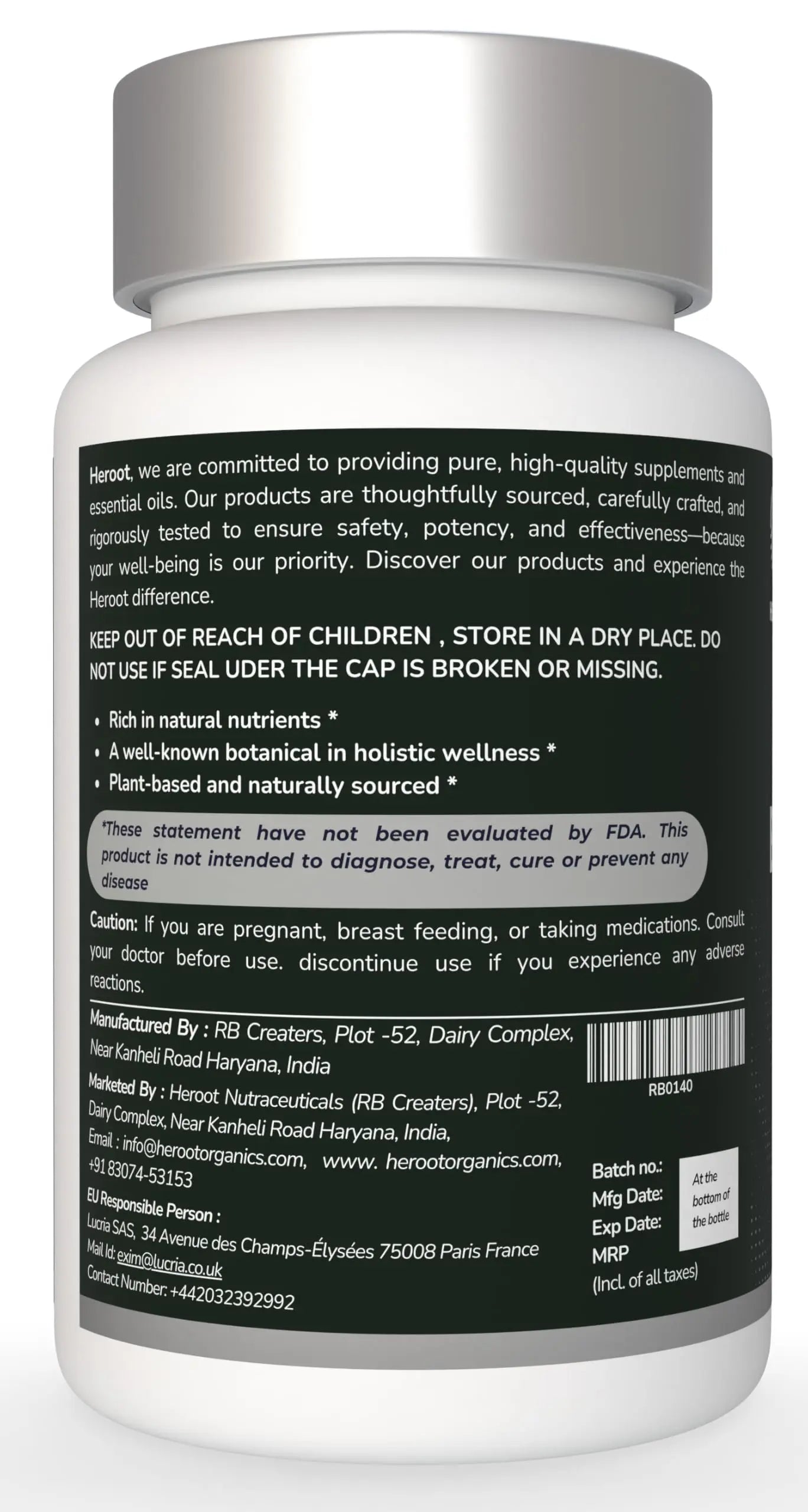 Heroot Boost Joint Mobility with 75% Extra Strength Boswellia Serrata Extract, 120 Capsules Heroot uk supplements