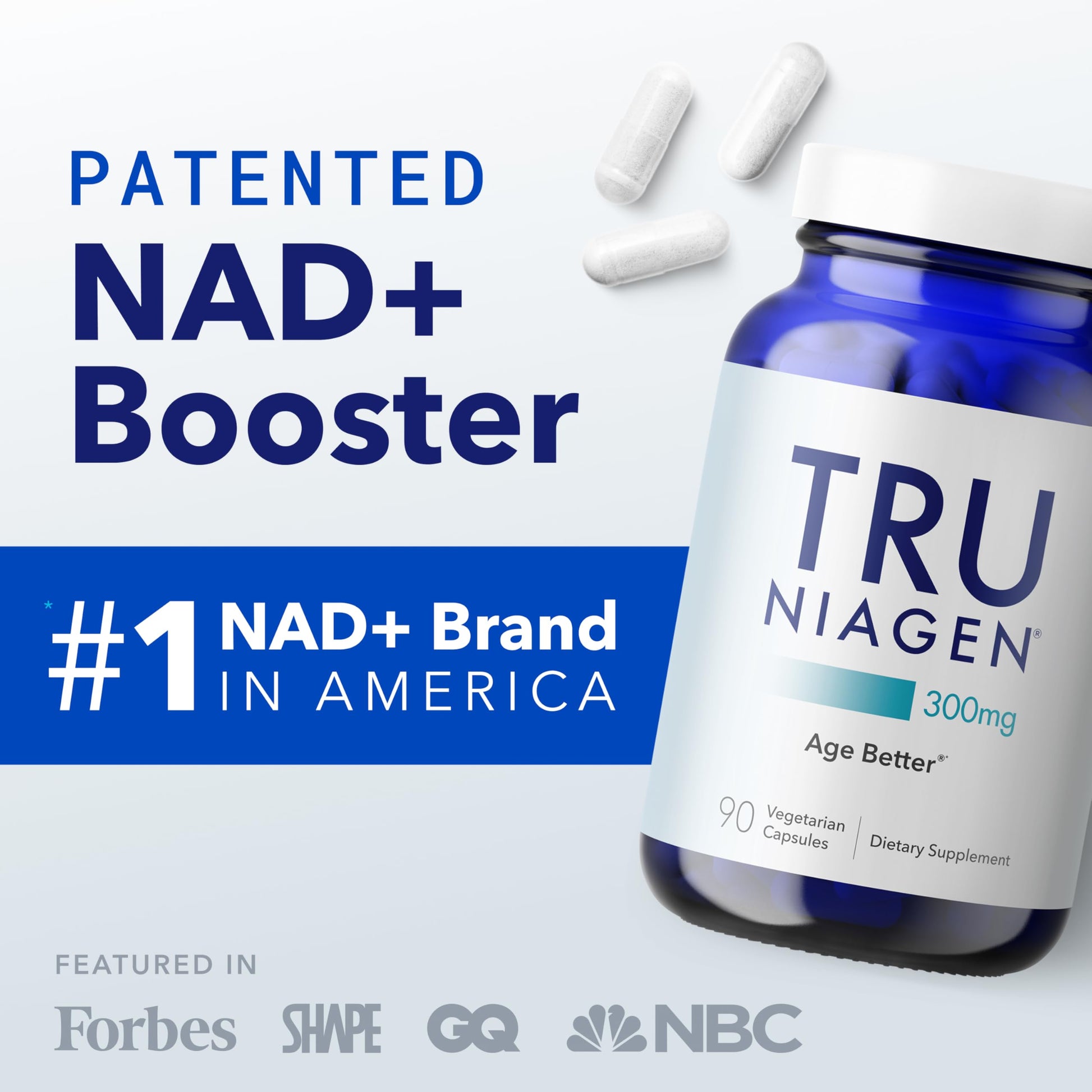 TRU NIAGEN Patented NAD Supplement for Brain Function, Anti Aging & Cell Regeneration, 300mg Niagen, 90 Servings | Supports Cellular Energy, Muscle | Nicotinamide Riboside (NR) Take 1 Daily | 1 Bottle TRU NIAGEN uk supplements