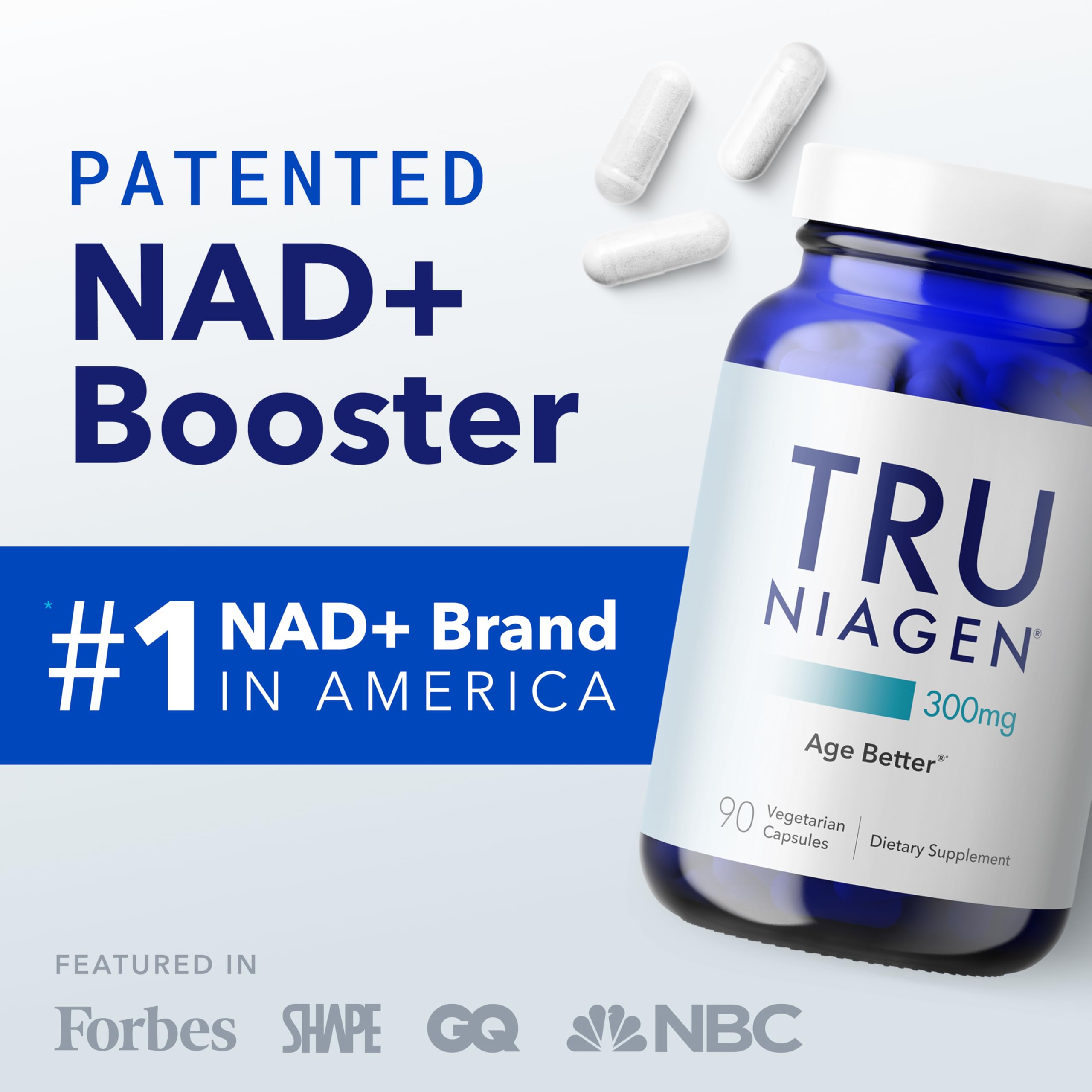 TRU NIAGEN Patented NAD Supplement for Brain Function, Anti Aging & Cell Regeneration, 300mg Niagen, 90 Servings | Supports Cellular Energy, Muscle | Nicotinamide Riboside (NR) Take 1 Daily | 1 Bottle TRU NIAGEN uk supplements