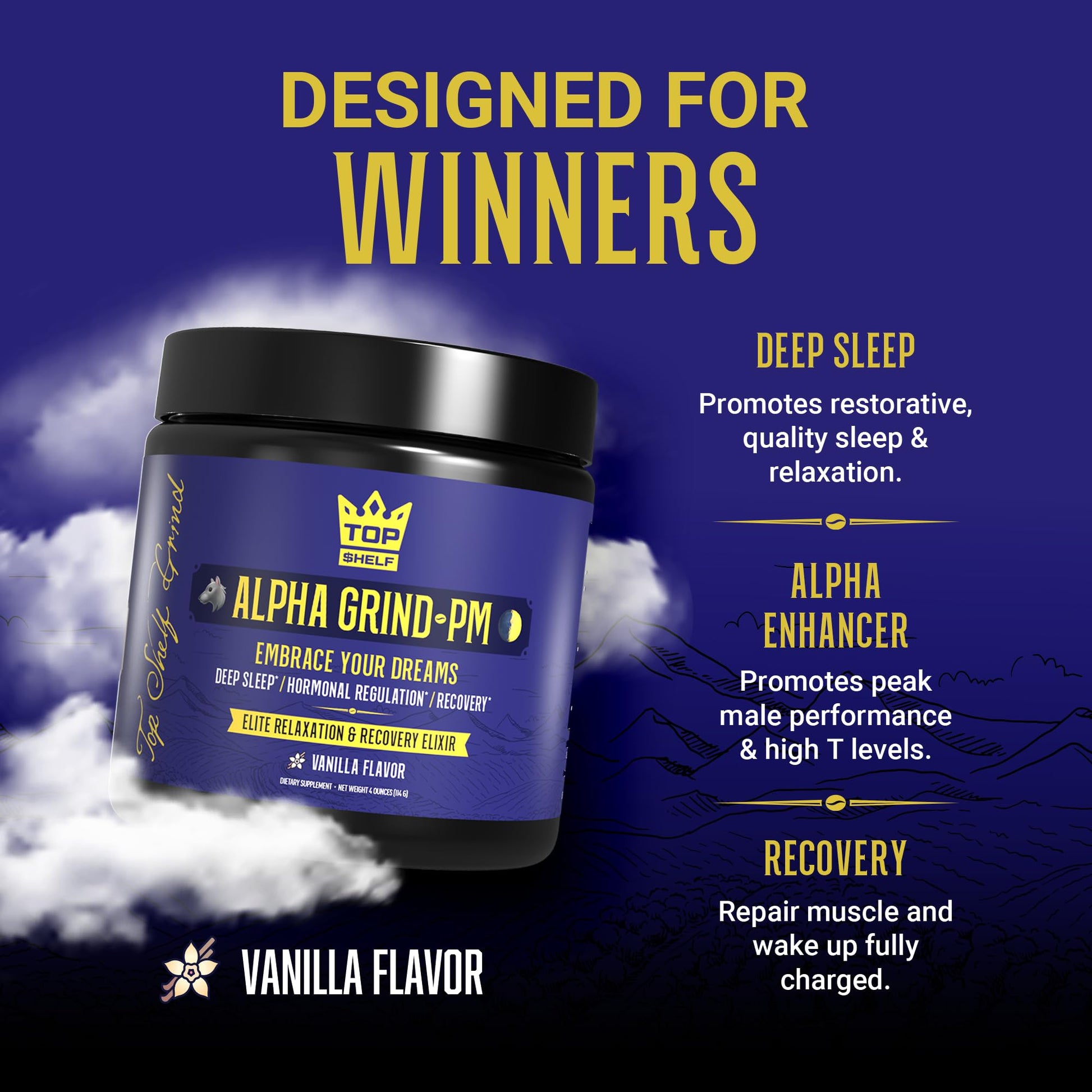 Advanced Sleep Supplement for Men, Nootropic Night Time Burner & Anabolic Recovery Join Top Shelf Grind uk supplements