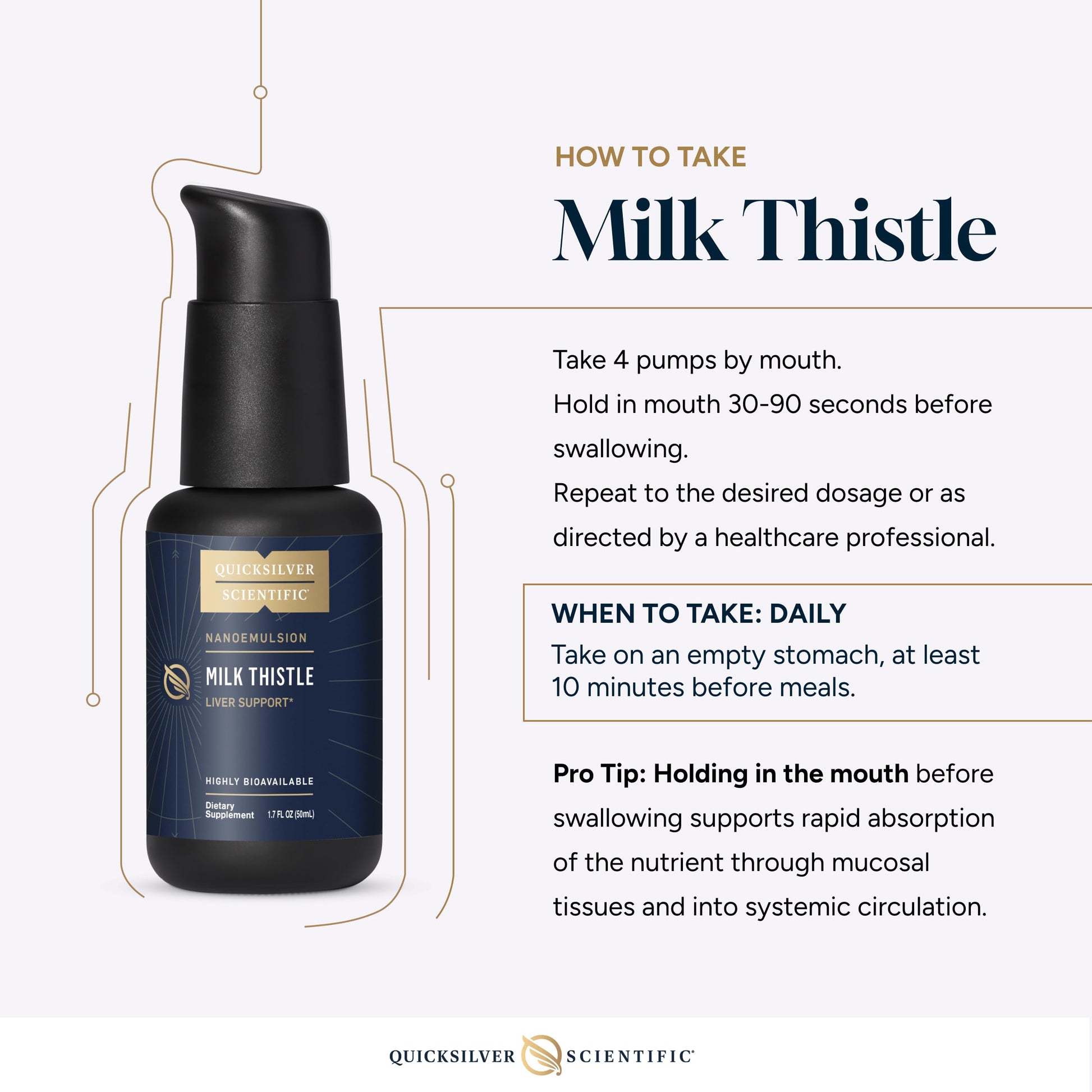 Quicksilver Scientific Nanoemulsified Milk Thistle - Silymarin Liquid with Liposome Delivery System - Immune, Detox + Liver Cleanse Support (1.7oz / 50ml) Quicksilver Scientific uk supplements