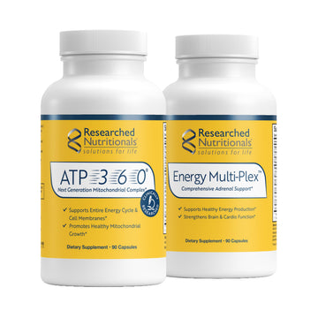 Researched Nutritionals Mens & Womens Vitamins - Optimized Energy Duo - Adrenal Support & Mitochondrial Supplements to Promote Optimal Cellular Energy - ATP 360 & Multi-Plex Researched Nutritionals uk supplements