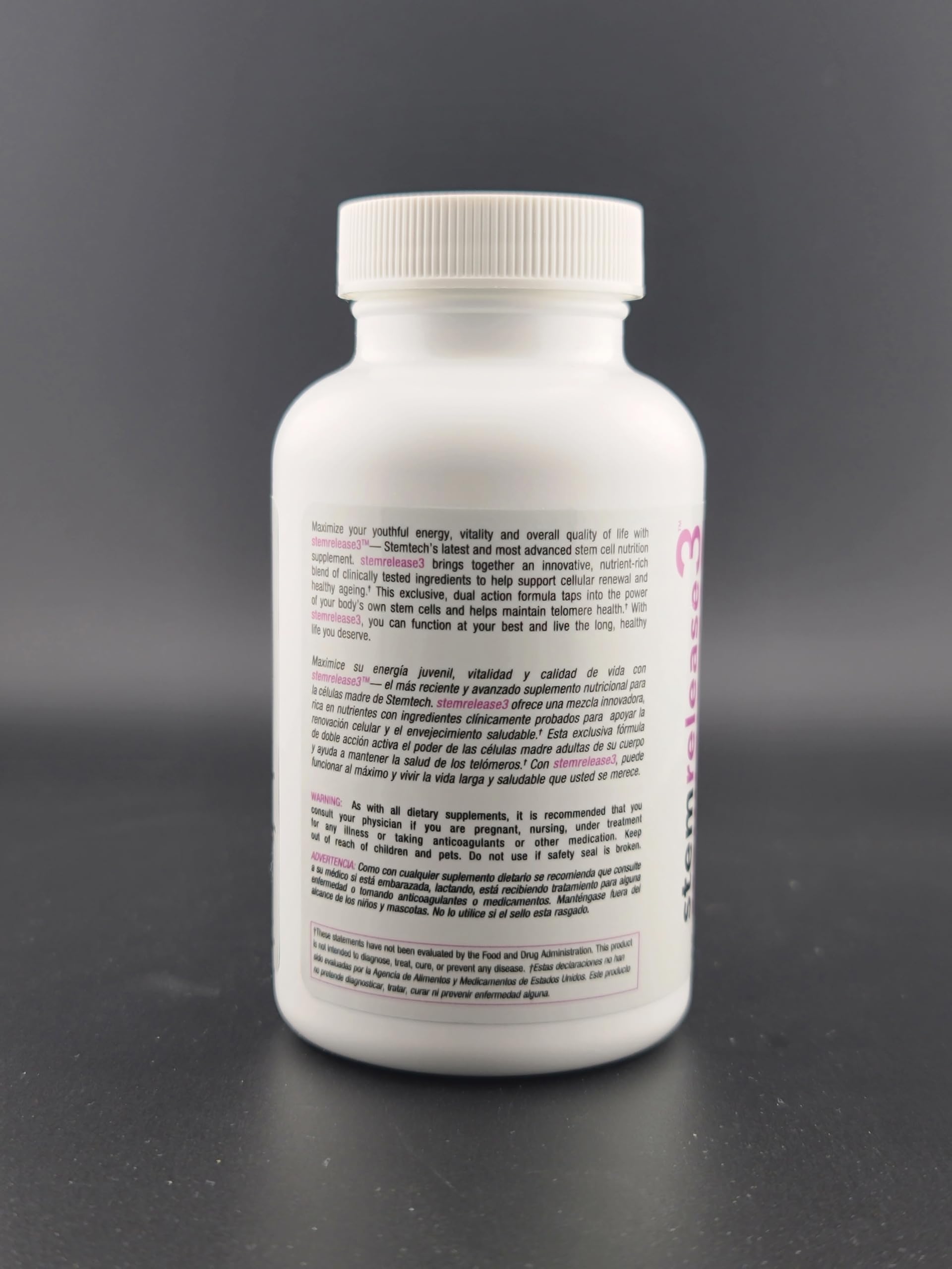 Stemtech Stemrelease3 Cutting-Edge Stem Cell Nutrition for Natural Renewal and Youthful Vitality, Exclusive Blend for Enhanced Telomere Health, 60 Capsules StemTech uk supplements