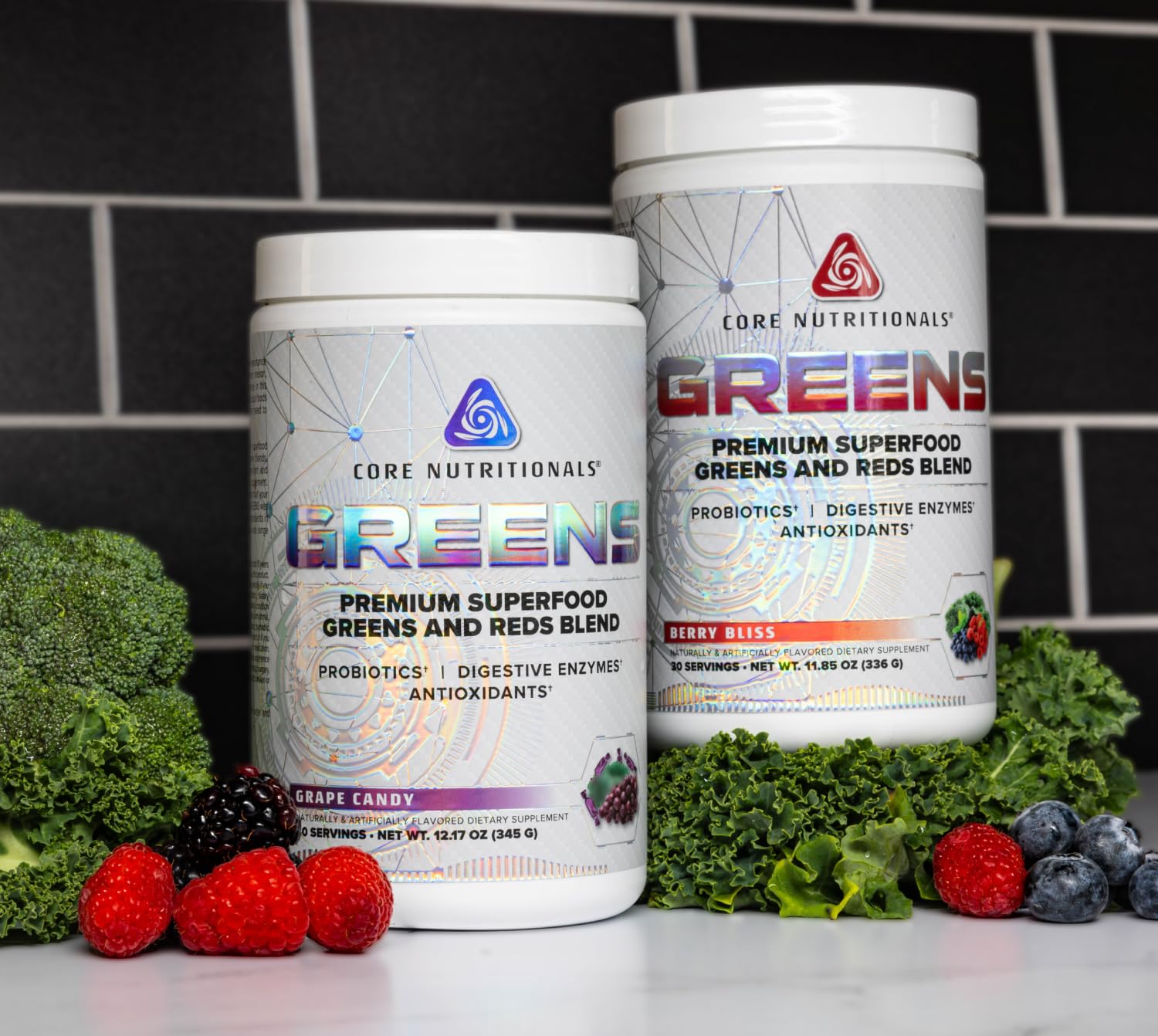 Core Nutritionals Greens | Premium Superfood Reds & Greens Blend | 5 Billion CFU Probiotics, Digestive Enzymes, & Antioxidants | 30 Servings (Berry Bliss) Core Nutritionals uk supplements