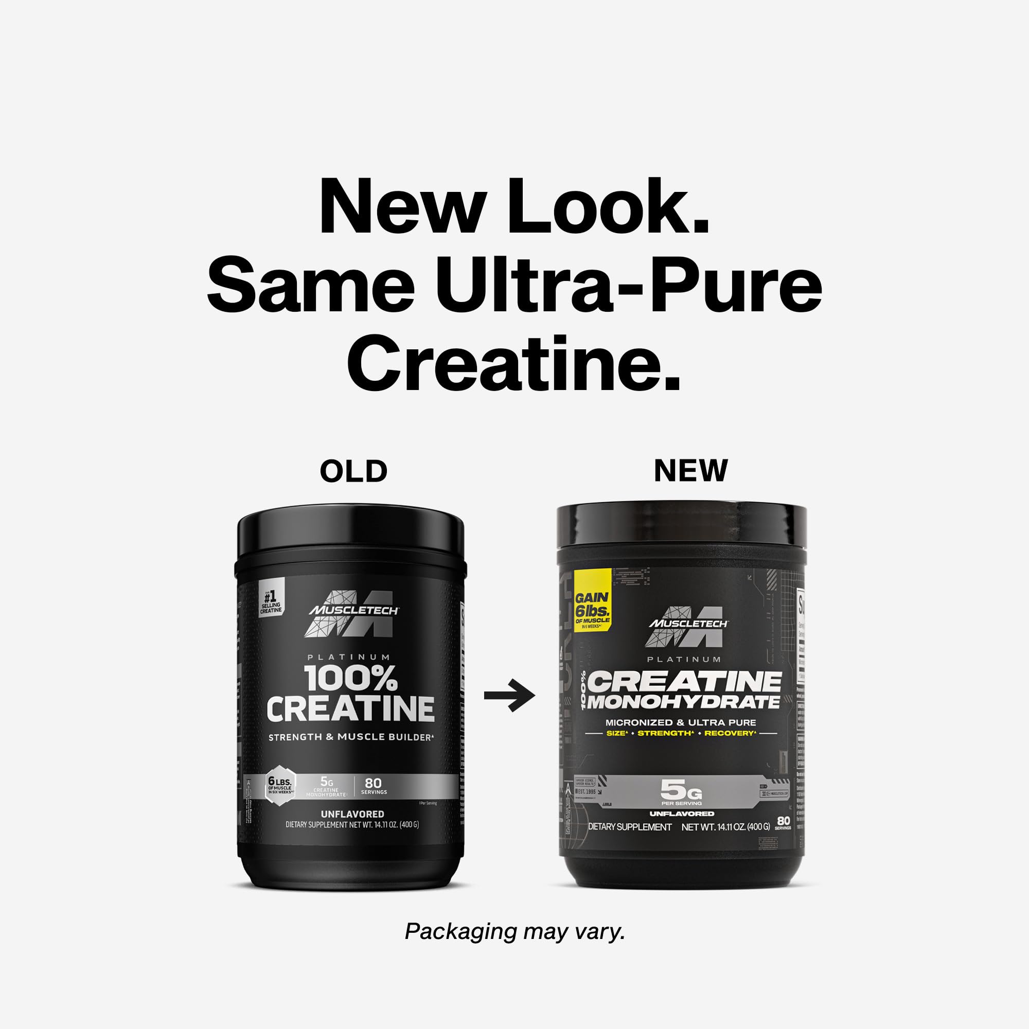 MuscleTech Creatine Monohydrate Powder, Platinum Pure - Unflavored Micronized Creatine for Men & Women - Workout Supplements for Performance, Muscle Recovery & Builder-(80 Servings) Packaging May Vary MuscleTech uk supplements
