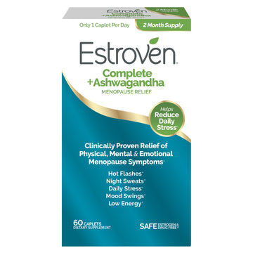 Estroven Complete + Ashwagandha Multi-Symptom Menopause Supplement for Women - 60 Ct. - Clinically Proven Ingredients Provide Menopause Relief & Night Sweats + Hot Flash Relief* - Drug-Free & Non-GMO Estroven uk supplements