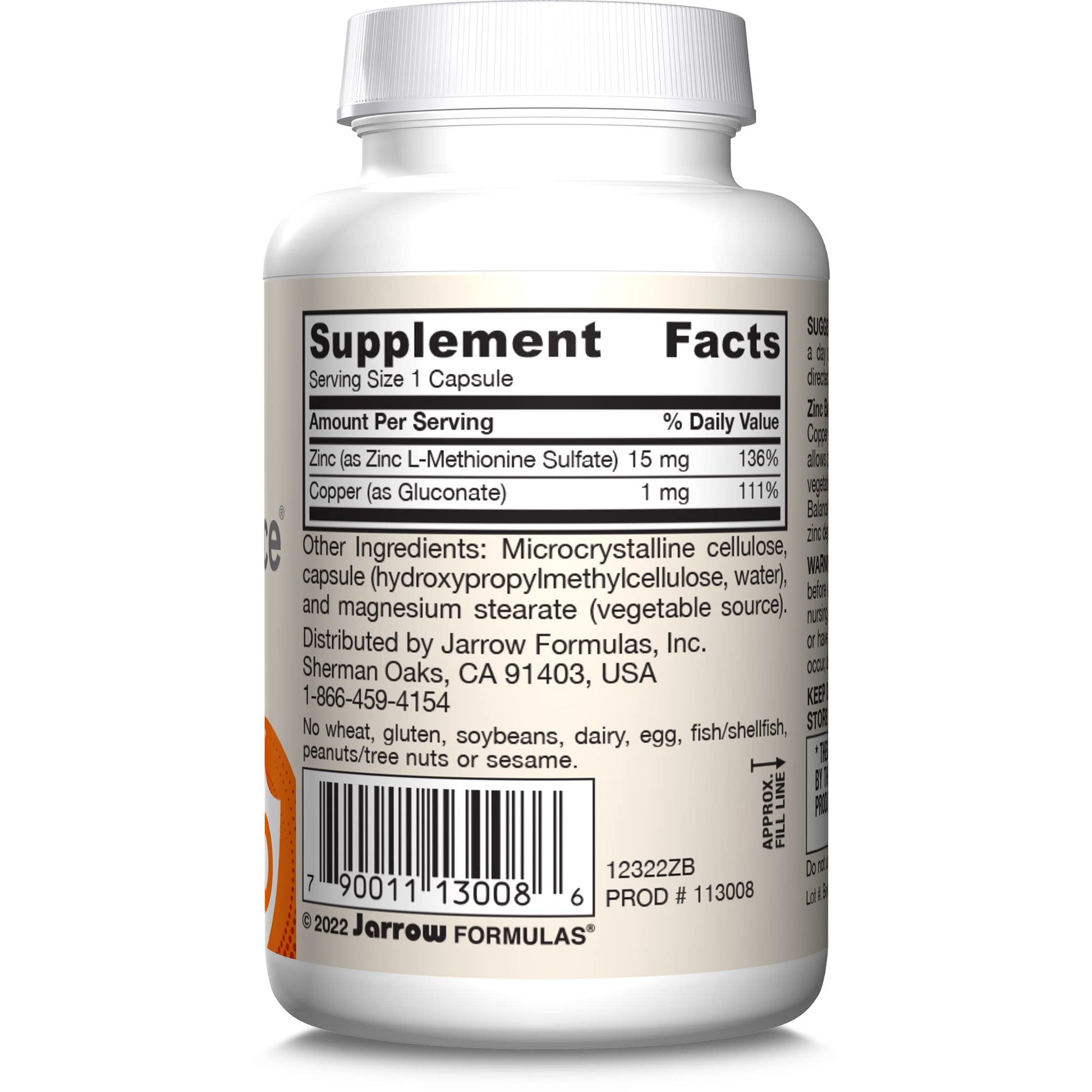 Jarrow Formulas Zinc Balance 15 mg - 100 Servings (Veggie Caps) - Zinc with Copper - Essential Minerals for Immune System Support - Immune Support Supplement - Gluten Free Copper Supplement, Vegan Jarrow Formulas uk supplements
