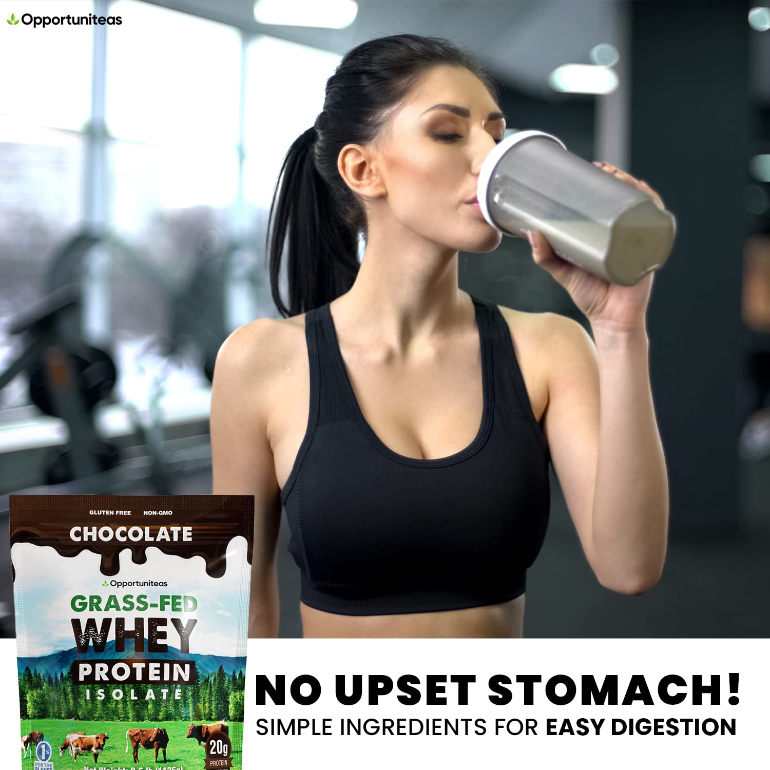 Opportuniteas Chocolate Whey Protein Powder - Grass Fed Whey Isolate + Organic Cacao Opportuniteas uk supplements