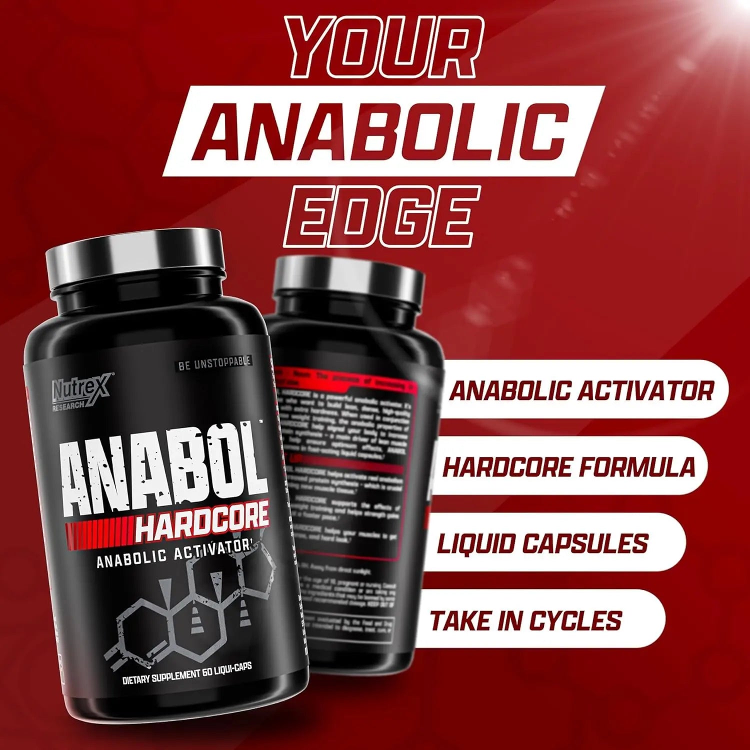 Nutrex Research Anabol Hardcore Anabolic Activator, Muscle Builder and Hardening Agent, 60 Pills Nutrex Research uk supplements