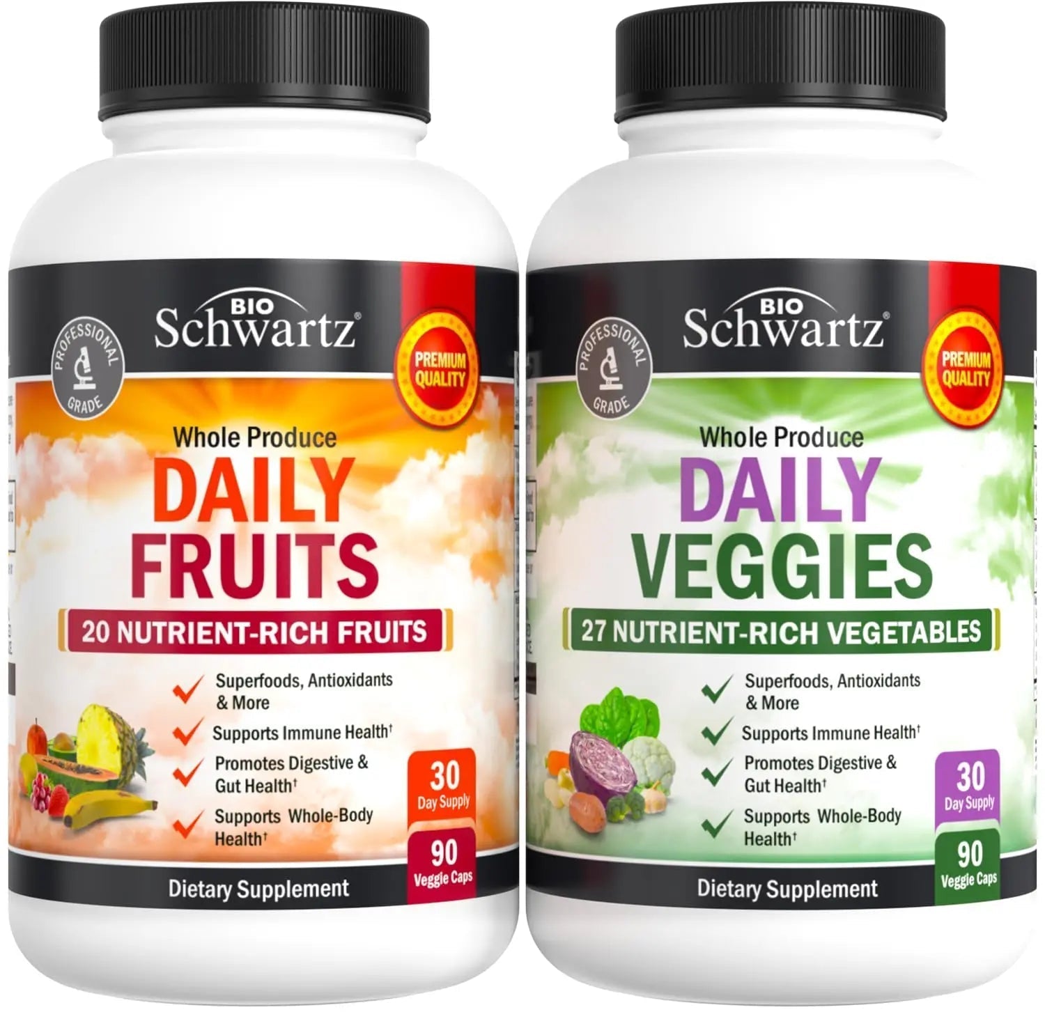 BioSchwartz Daily Fruits and Veggies Supplement for Women and Men (1 Month Supply) Plus Daily Multivitamin BioSchwartz uk supplements