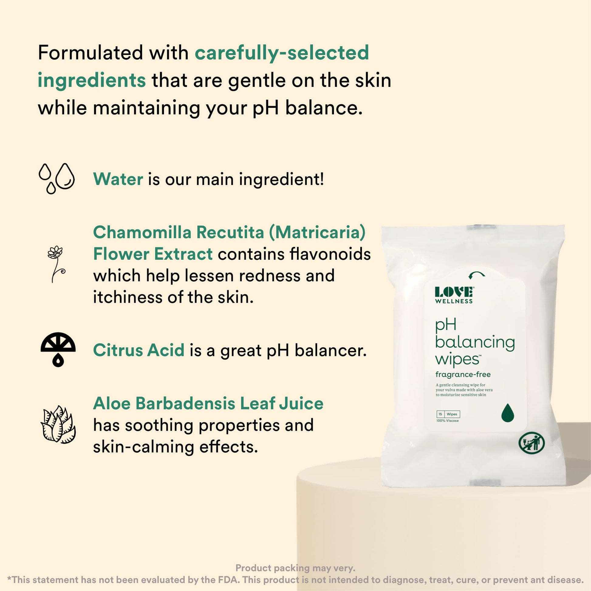 Love Wellness pH Balancing Wipes for Women | Feminine Hygiene for Cleansing with Aloe Vera Love Wellness uk supplements