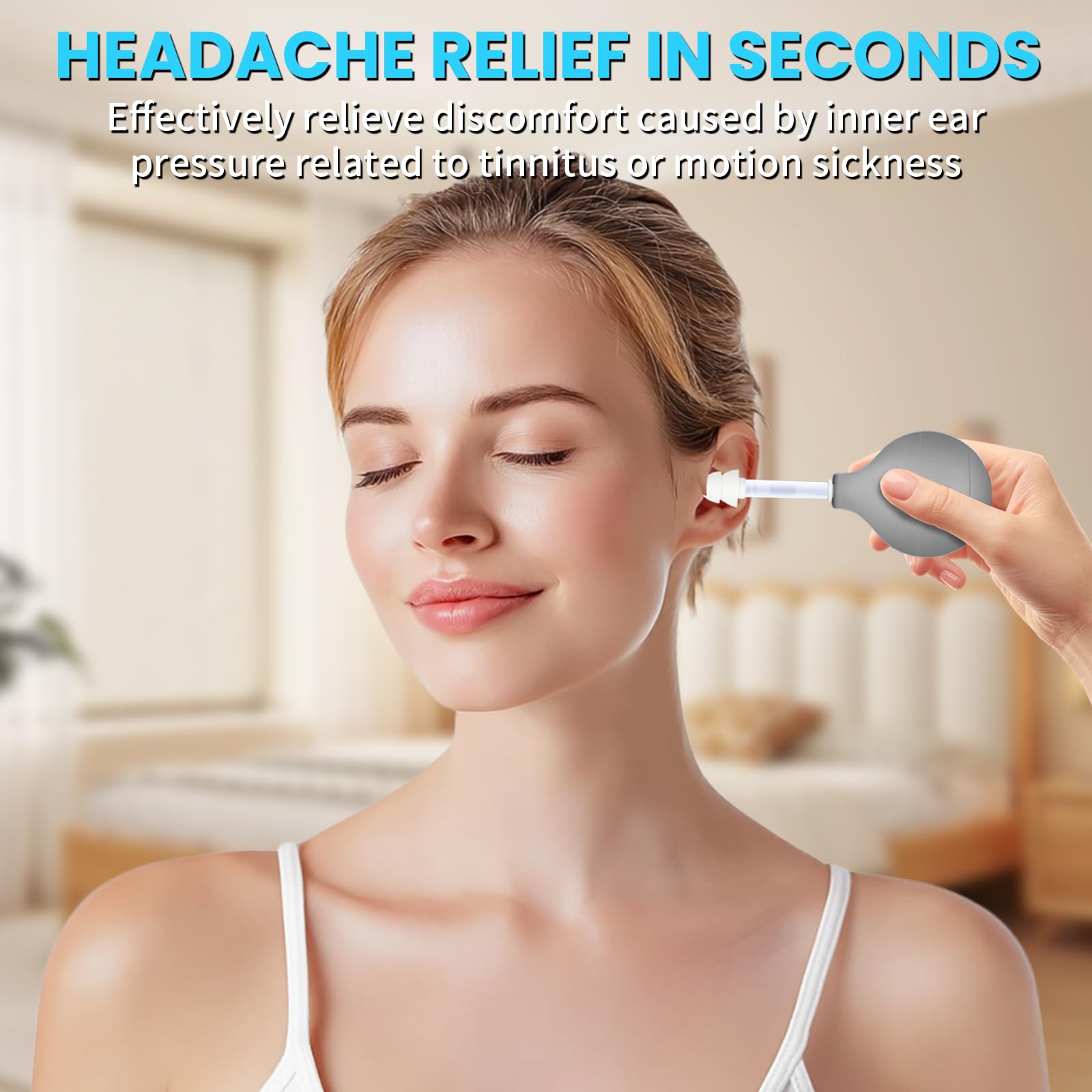 Migraine & Ear Pressure Relief Device | Tension Headache, Ear Ache & Airplane Pressure Relief | Drug-Free Migraine Relief Products Gift for Sufferers（Gray） Unalakleet uk supplements