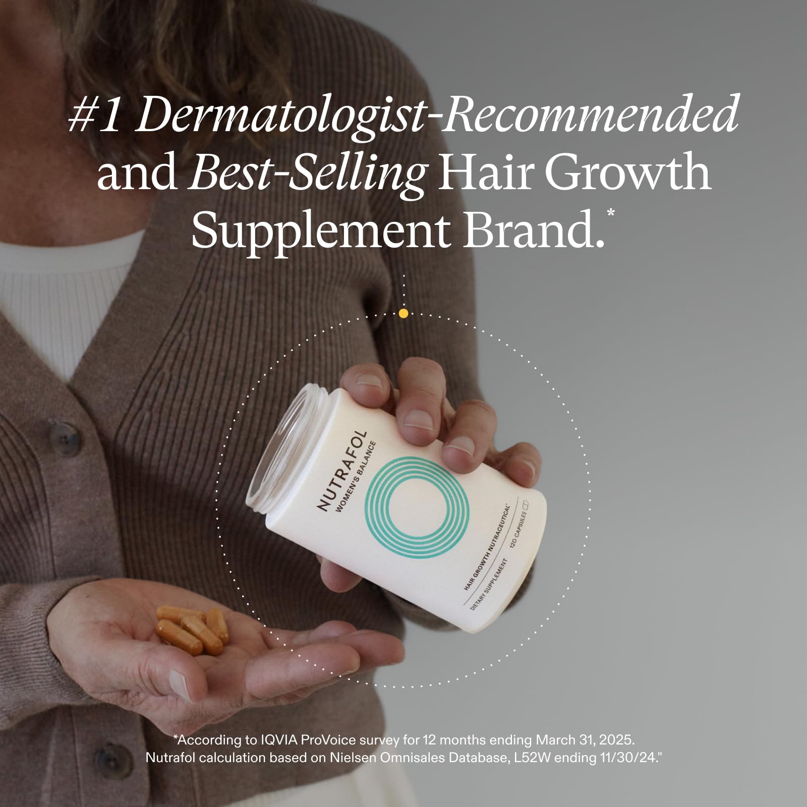 Nutrafol Women's Balance Hair Growth Supplements, Ages 45 and Up, Clinically Proven for Visibly Thicker Hair and Scalp Coverage in 3-6 Months, Dermatologist Recommended - 1 Month Supply Refill Pouch Nutrafol uk supplements