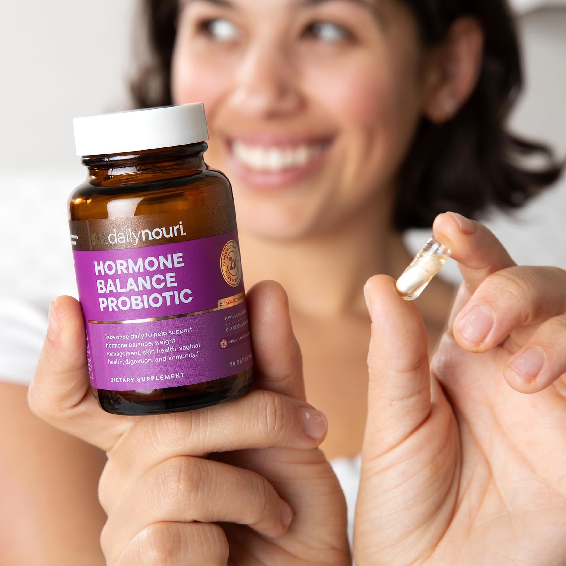 Daily Nouri Hormone Balance Probiotics for Women | Hormonal Balance Support | Vaginal pH + Gut Health | 7 Clinically Studied Strains + Omega | 30-Day Supply Daily Nouri uk supplements
