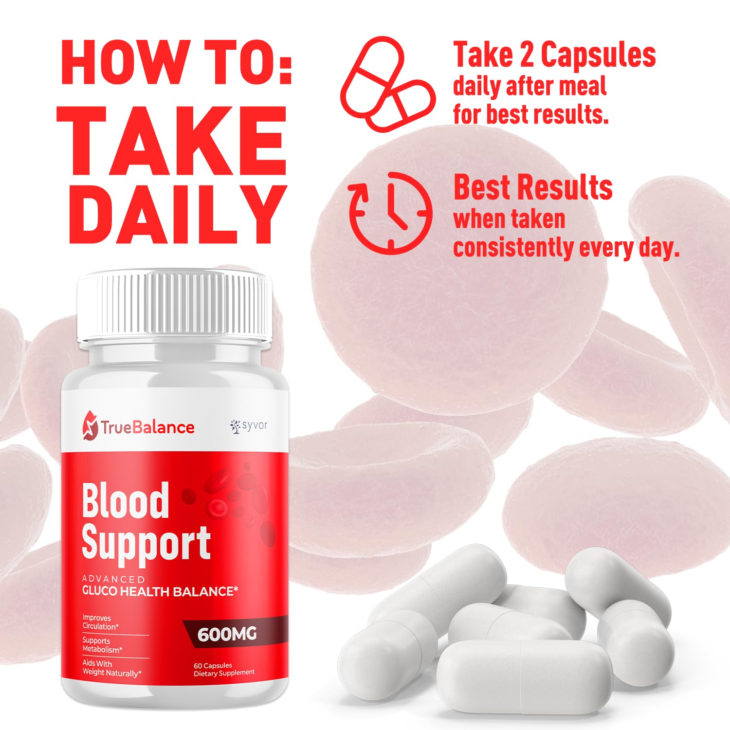 (2 Pack) True Balance Capsules, Official TrueBalance Glycogen Support Pills with All Natural Ingredients, Advanced Formula Support Supplement with Max Strength Vitamins for Women & Men (120 Capsules) Syvor uk supplements