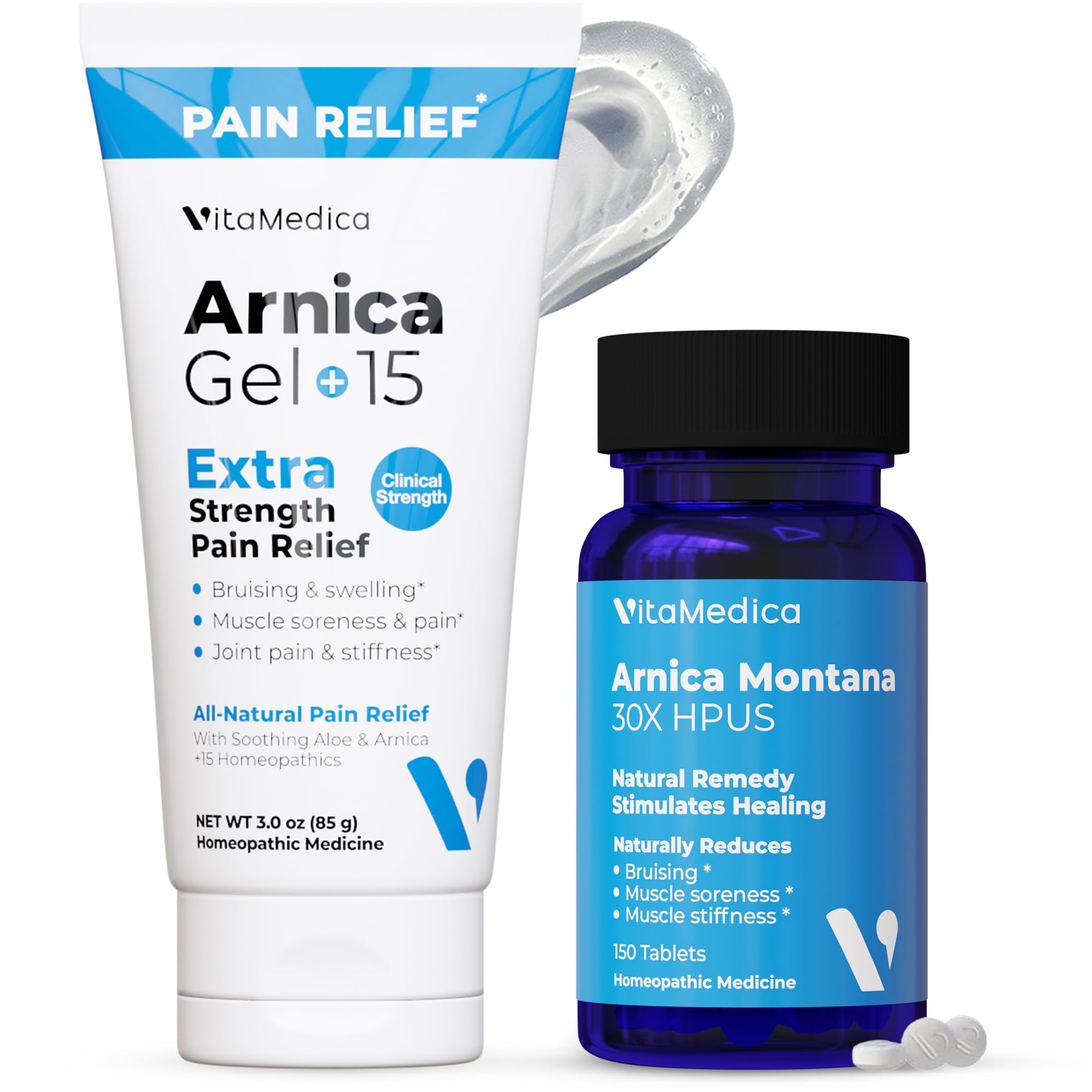 VitaMedica Arnica Montana Tablets & Arnica Gel Bundle – Support for Bruising, Swelling & Soreness, 150 Rapid-Dissolve Tablets + 3 oz Water-Based Gel VitaMedica uk supplements