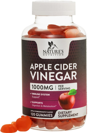 Nature's Nutrition Apple Vinegar Gummy for Weight Loss 1000mg - Vegan Apple Cider Vinegar Nature's Nutrition uk supplements