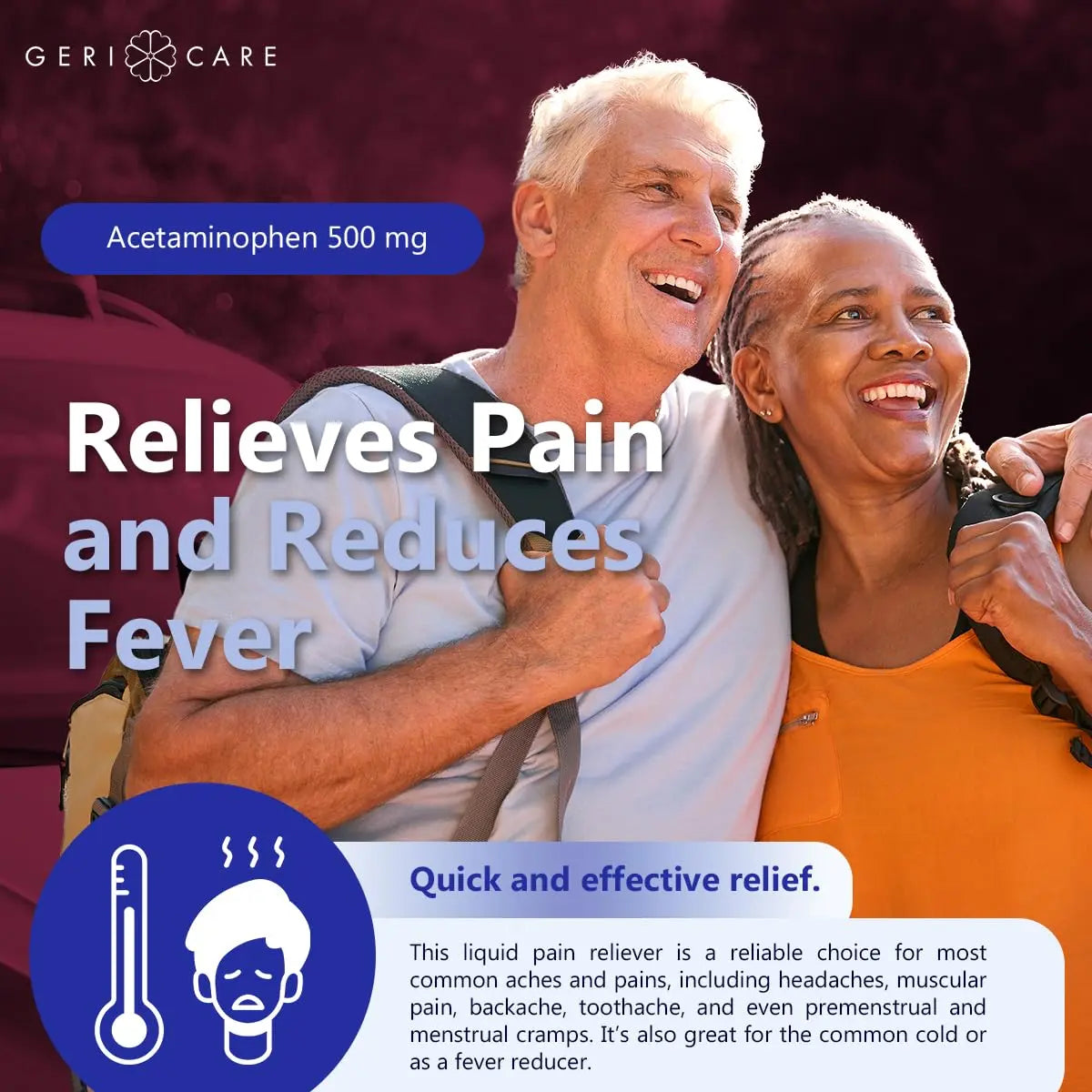 GeriCare Extra Strength Acetaminophen 500 mg Adult Liquid Pain Relief, Fever Reducer, 8 FL OZ (Pack of 1) GeriCare uk supplements