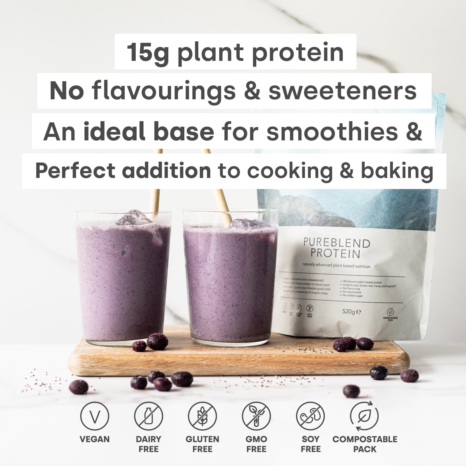 Form Pureblend Protein - Unflavoured and Unsweetened Vegan Protein Powder Form uk supplements