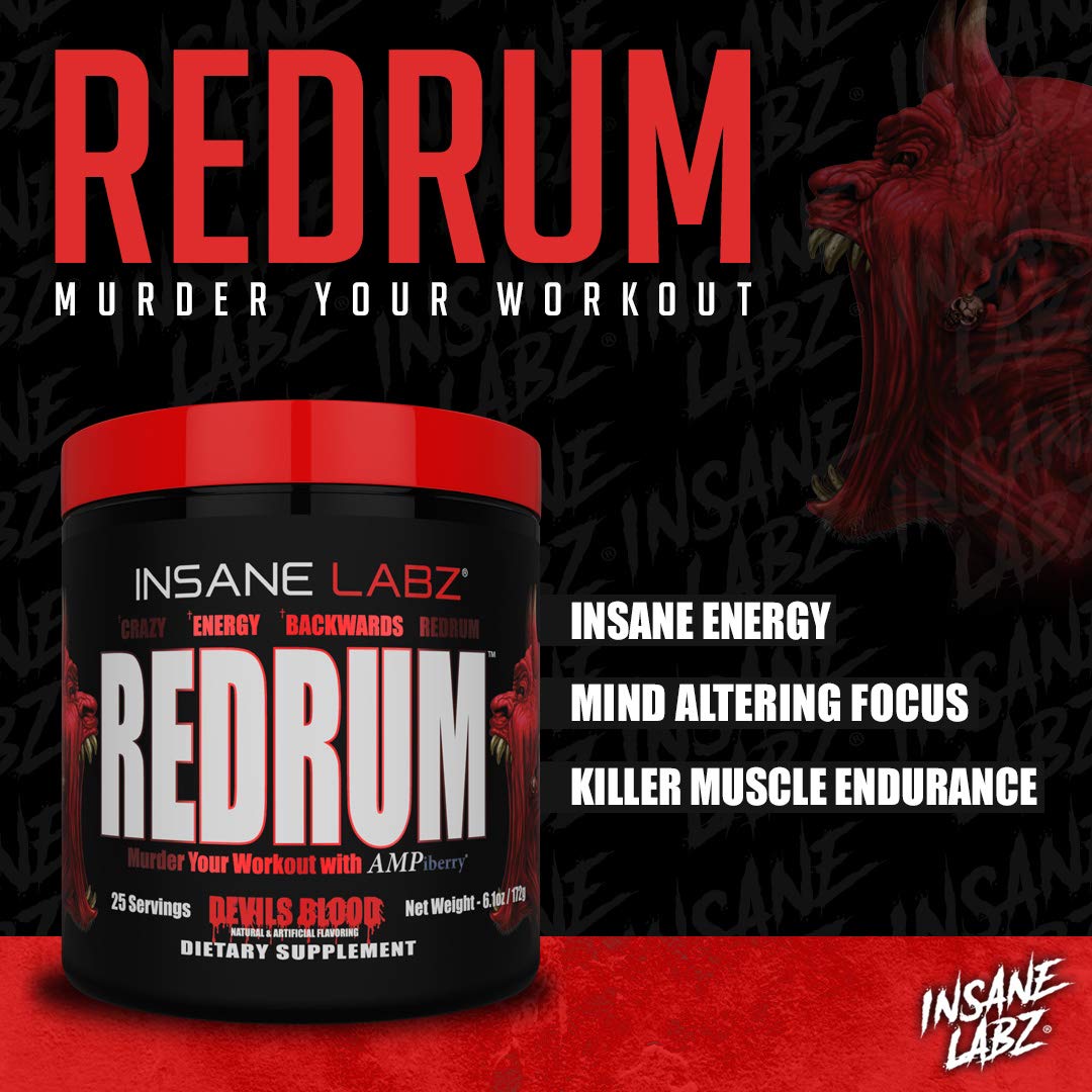 Insane Labz Redrum High Stim Pre Workout NO Booster Powder, Loaded with Beta Alanine Insane Labz uk supplements