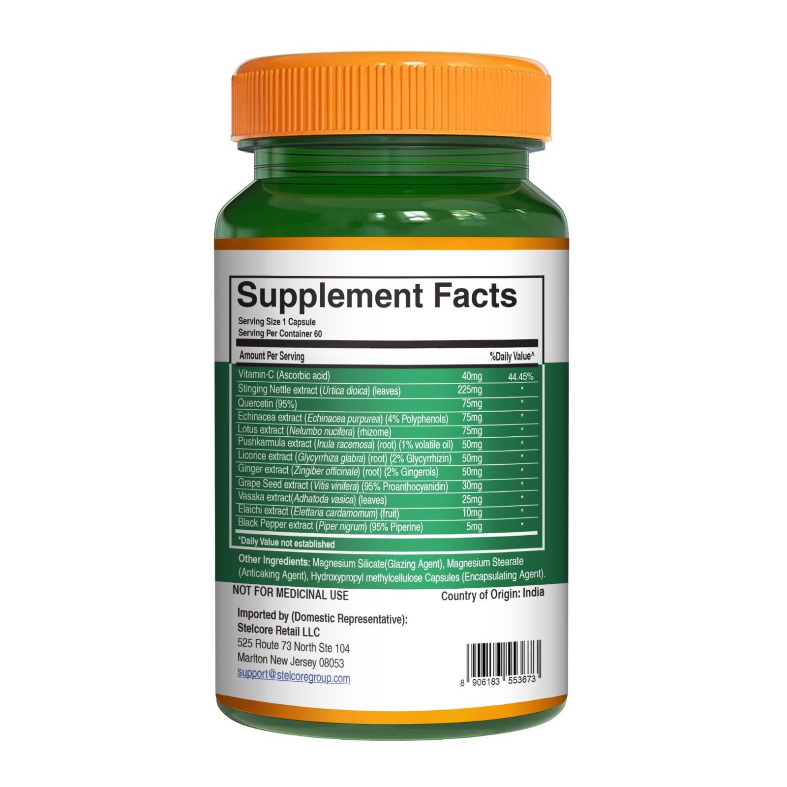 Pure Nutrition Lung Health Supplement | 60 Caps | Herbal Lung Support Formula with Quercetin, Vitamin C, Nettle, Vasaka Leaf, Lotus, Licorice & Ginger. PURE NUTRITION NATURAL TREASURES uk supplements