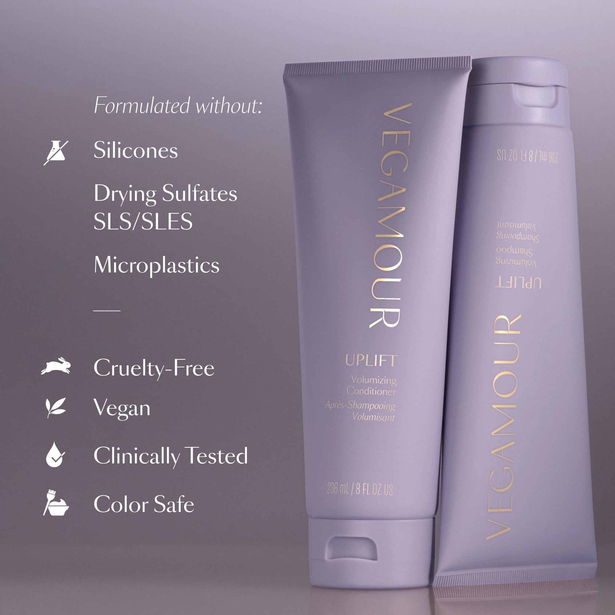 Uplift Volumizing Shampoo & Conditioner Kit, For Fine & Flat Hair, Provides Volume, Non Sticky Formula for Healthy Fuller Looking Hair VEGAMOUR uk supplements