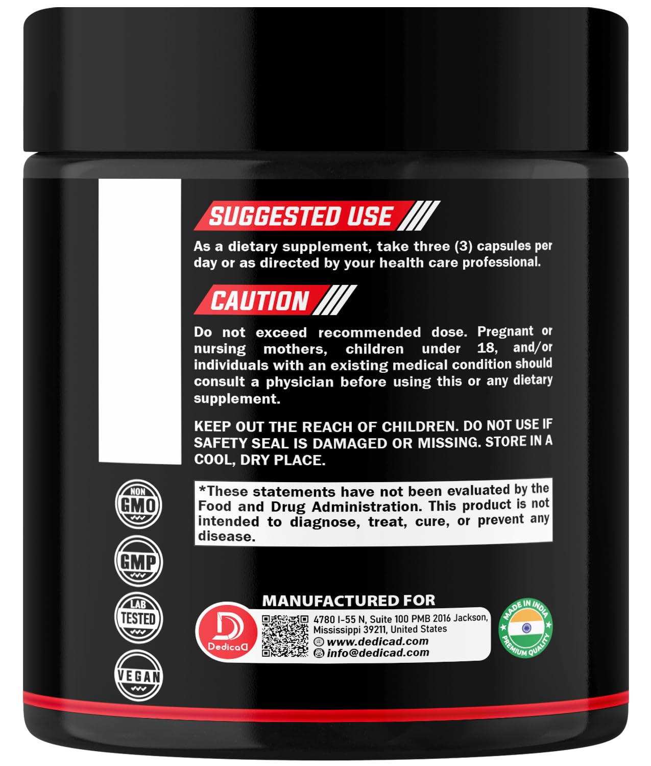 DEDICAD 1500mg Wormwood Capsules with Black Walnut & Cloves - Artemisia Annua Supplement for Immunity - 60 Vegan Capsules DEDICAD uk supplements