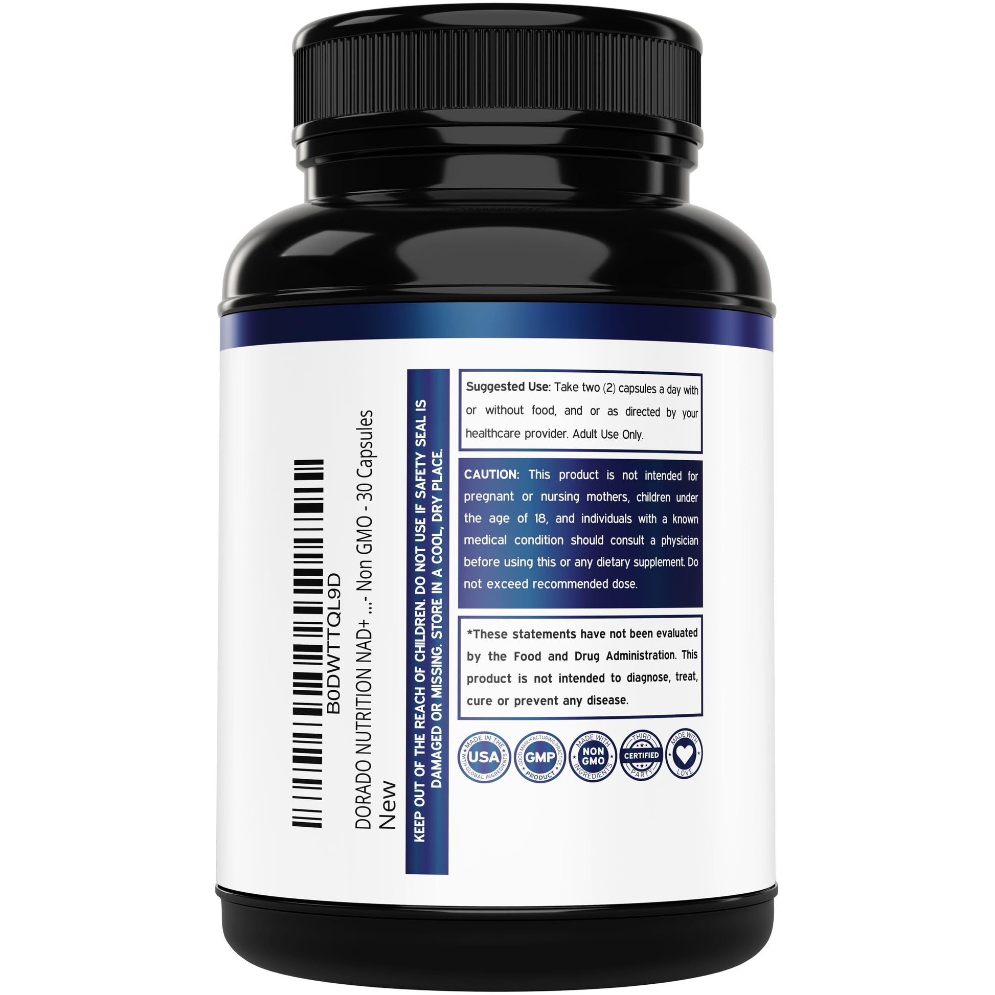 Nicotinamide Riboside 500mg (30 Count) NAD Supplement - NR Supplement For Women & Men to Support NAD+ Levels - NAD Booster - Third Party Tested - Vegan Safe, Non GMO & USA Made (30 Capsules) DORADO NUTRITION uk supplements