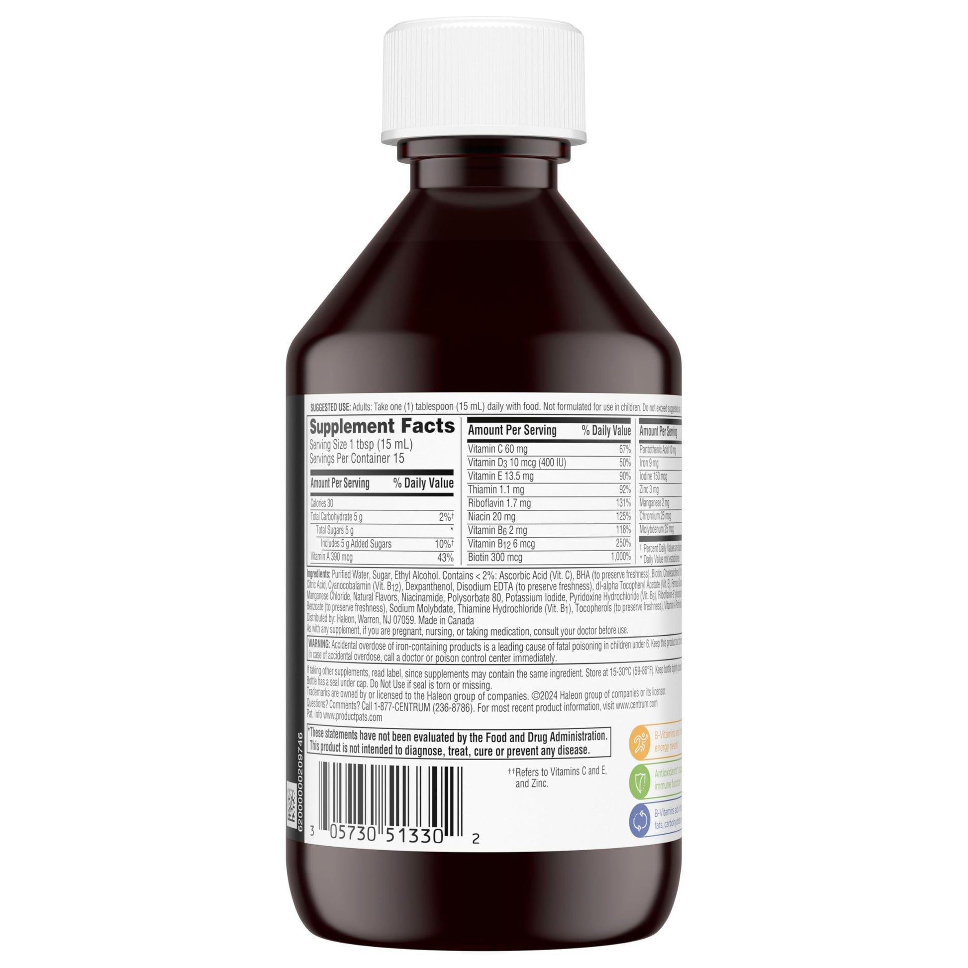 Centrum Liquid Multivitamin for Adults, Multivitamin/Multimineral Supplement with B Vitamins and Antioxidants, Citrus Flavor - 8 Fl Oz Centrum uk supplements