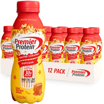 Premier Protein Shake Limited Edition Salted Caramel Popcorn, 30g 1g Sugar 24 Vitamins Premier Protein uk supplements